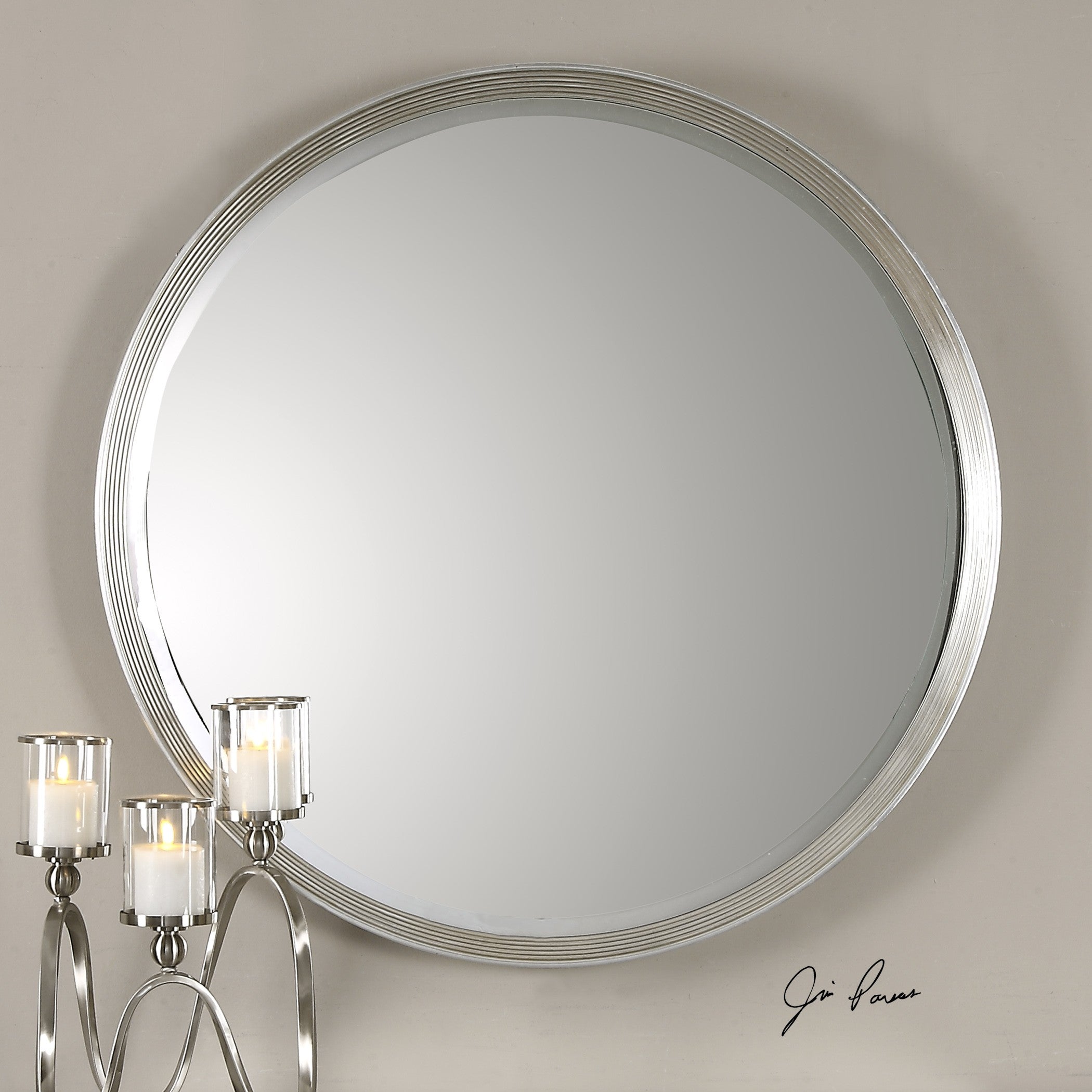 Serenza Round Silver Mirror by Uttermost
