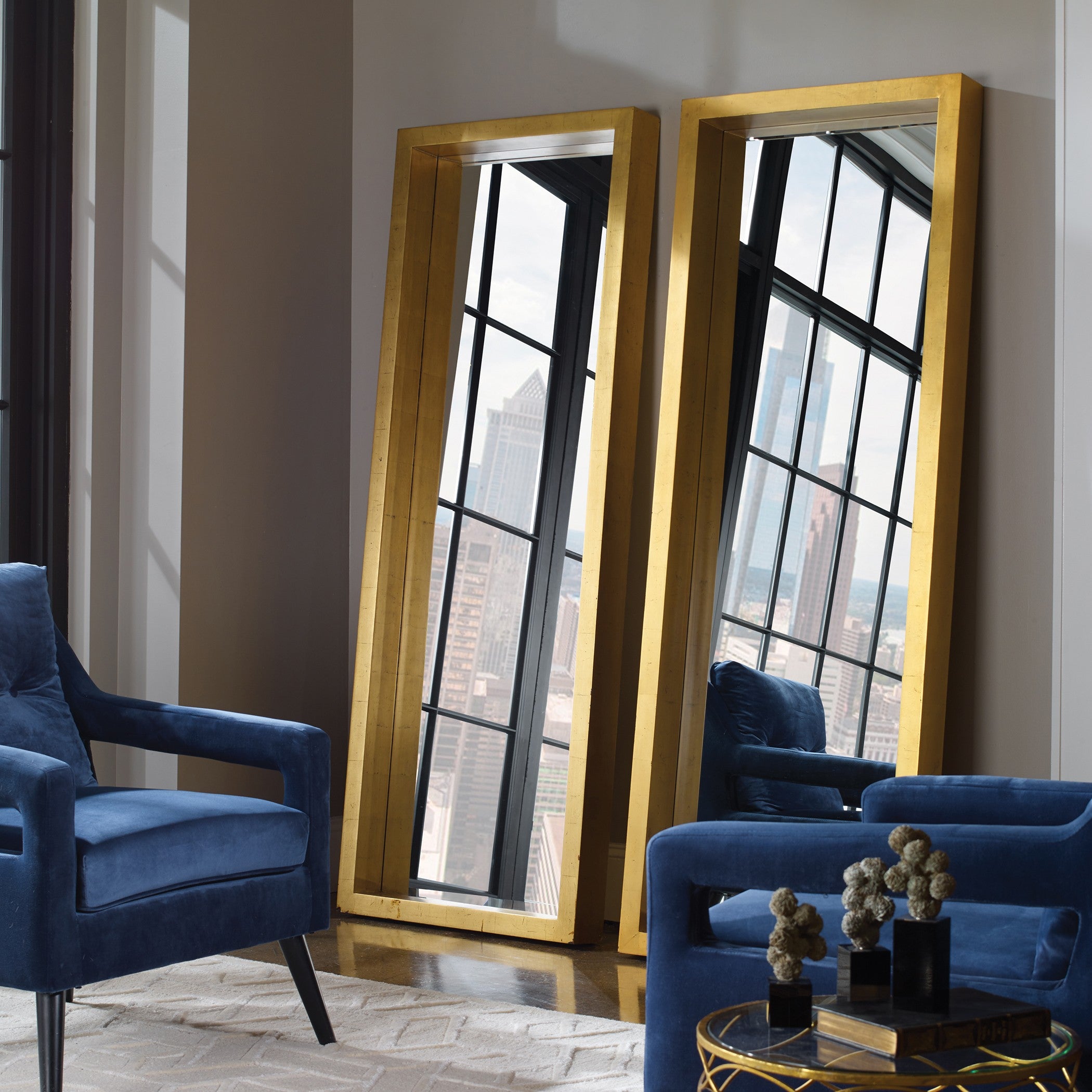 Edmonton Gold Leaner Mirror by Uttermost