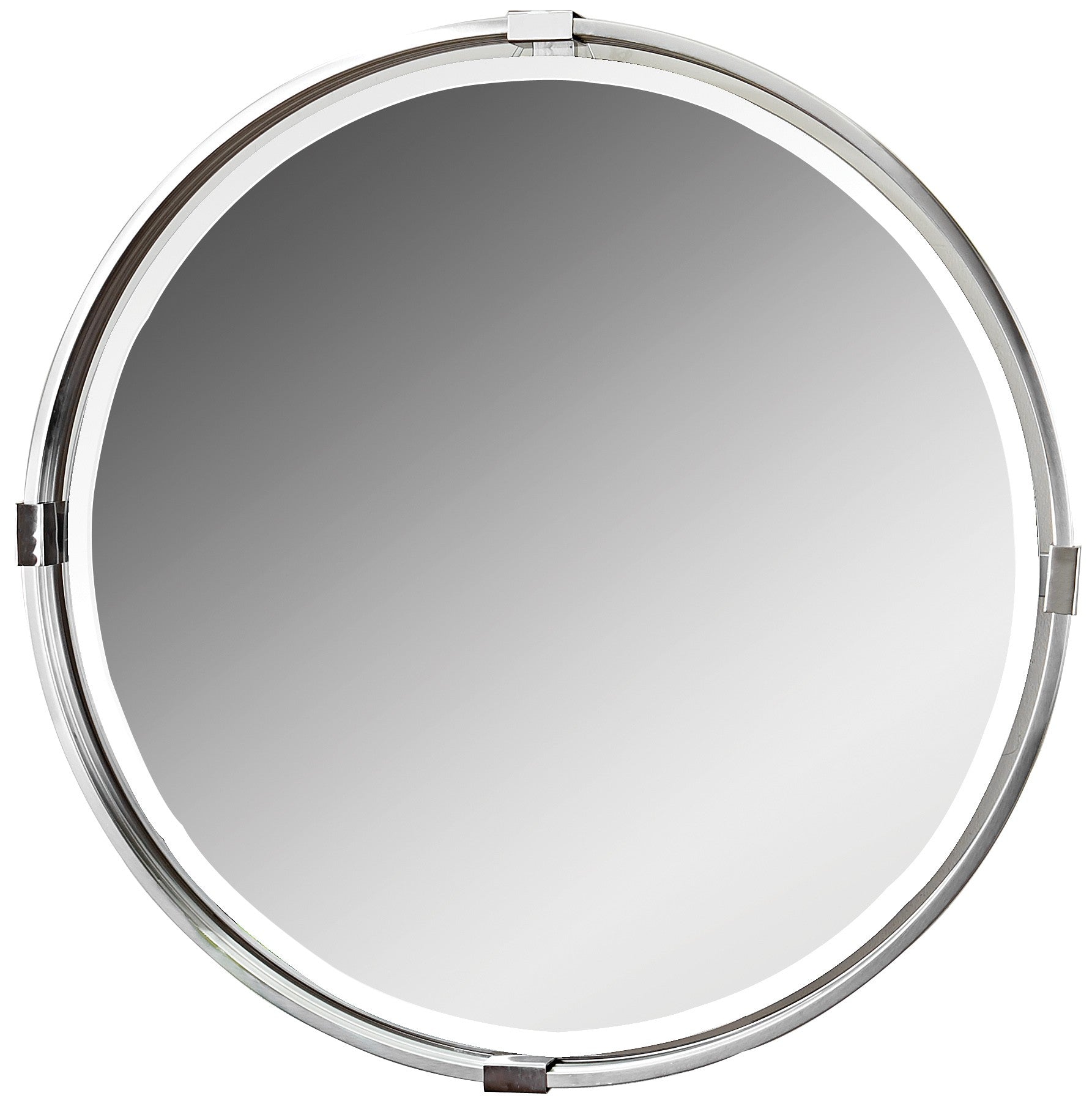 Tazlina Brushed Nickel Round Mirror by Uttermost