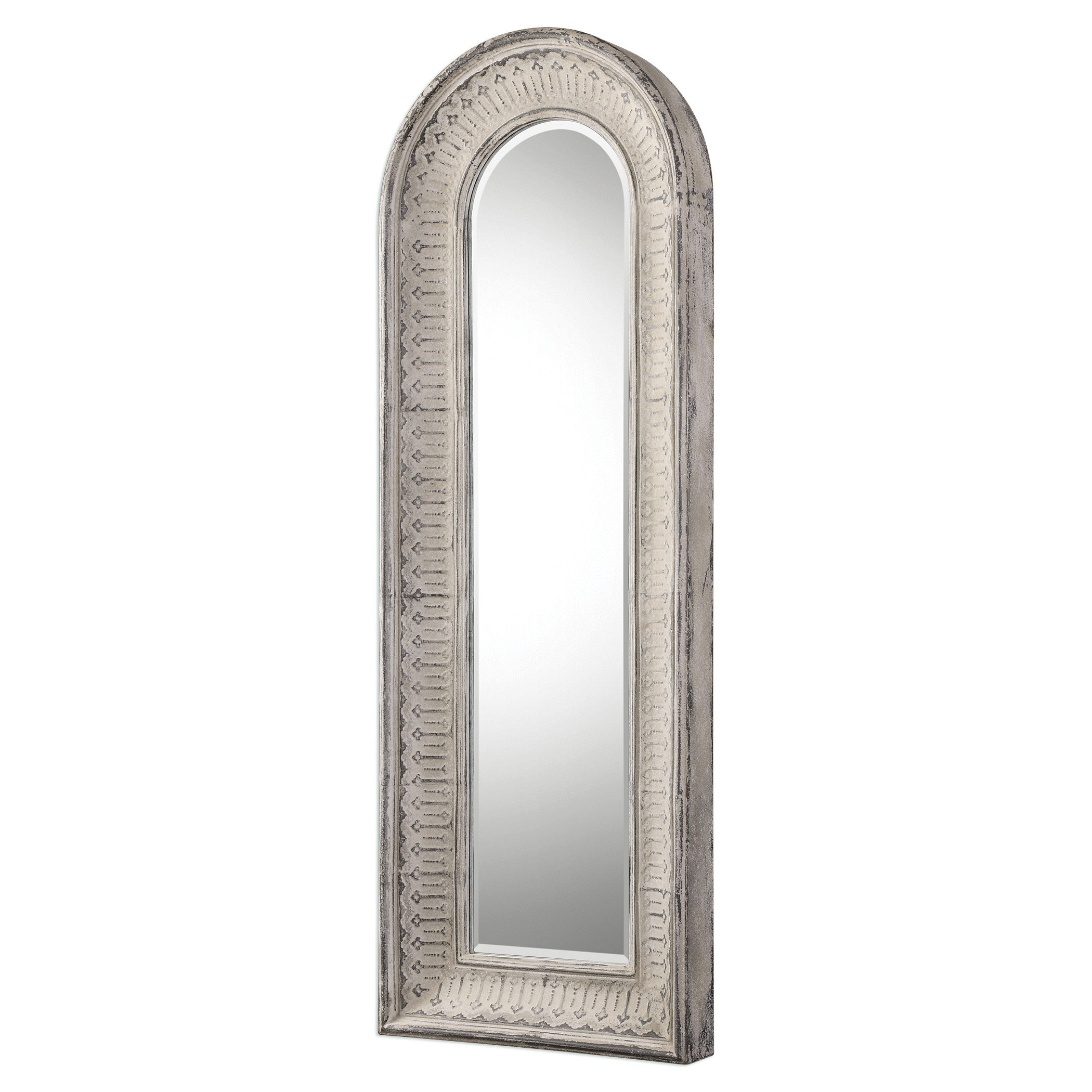 Argenton Aged Gray Arch Mirror by Uttermost