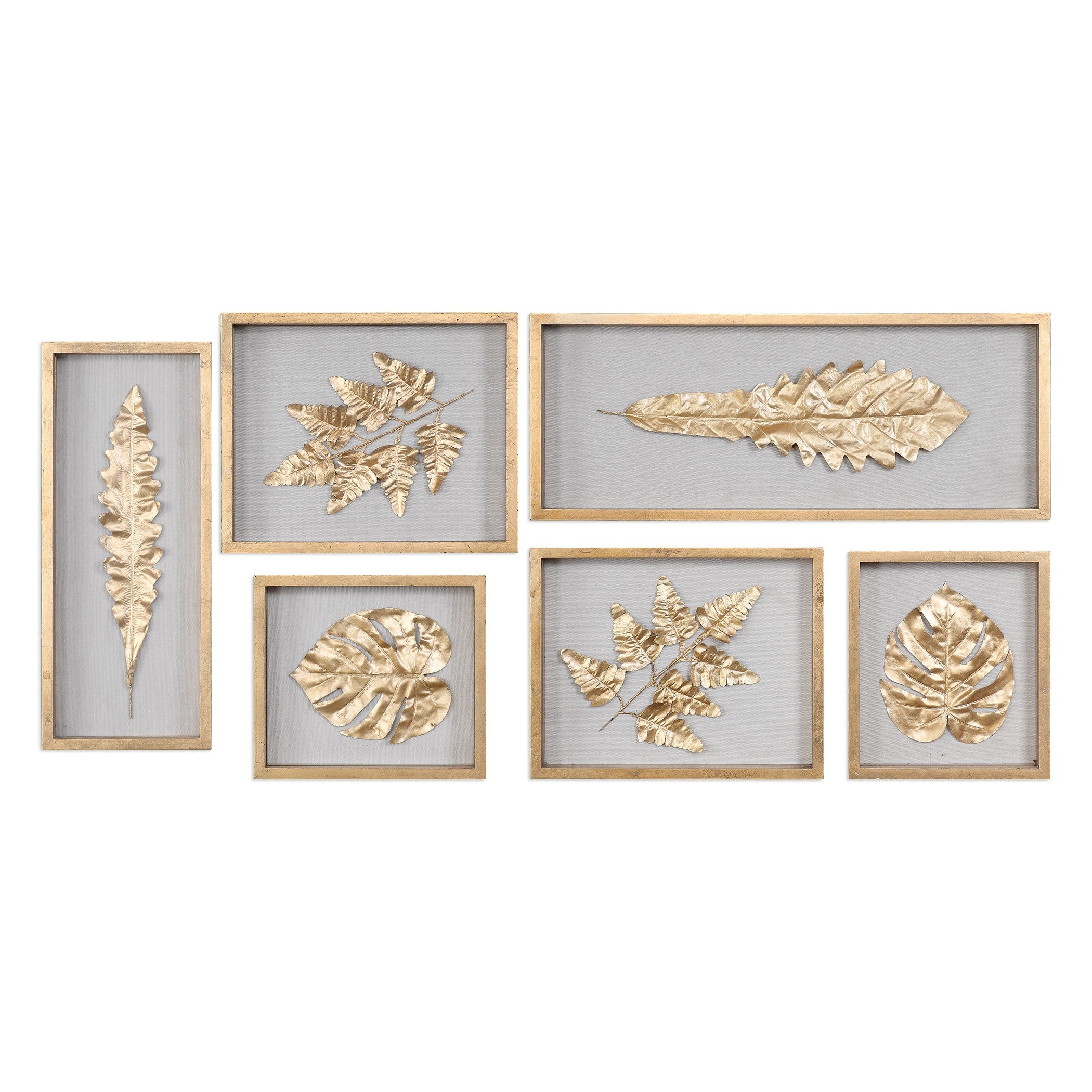 Golden Leaves Shadow Box - Set of 6 by Uttermost