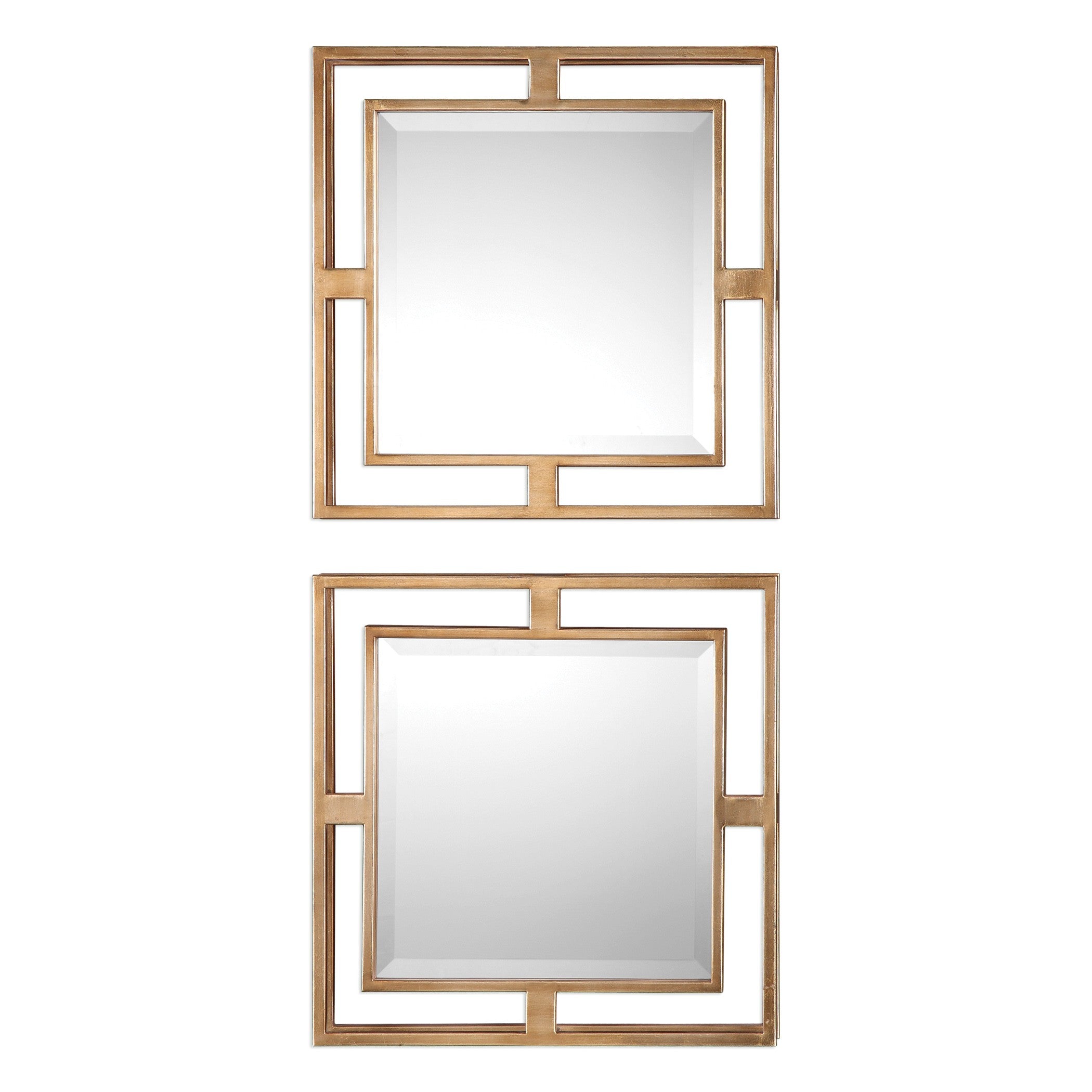 Allick Square Mirrors in Gold - Set of 2 by Uttermost