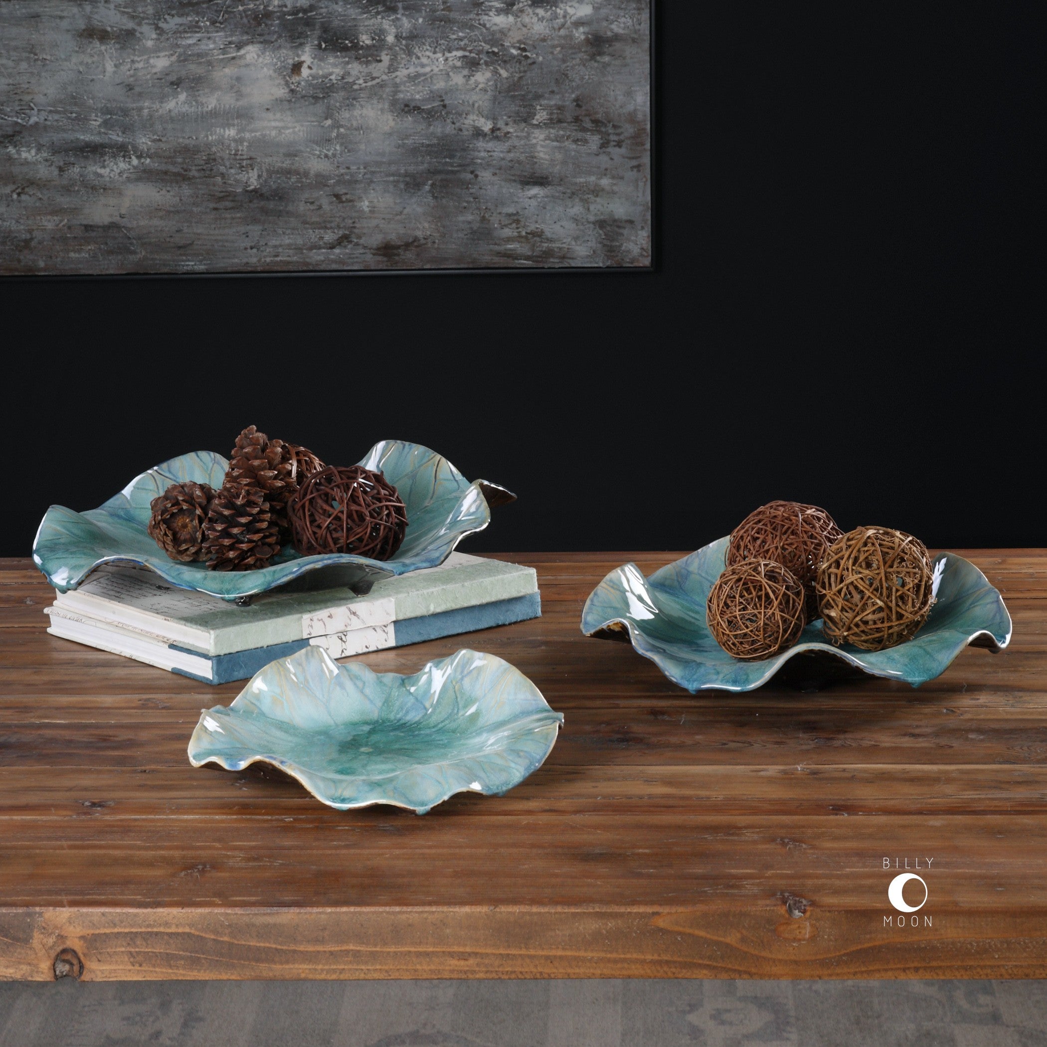 Abella Ceramic Wall-Mounted Bowls - Set of 3 by Uttermost