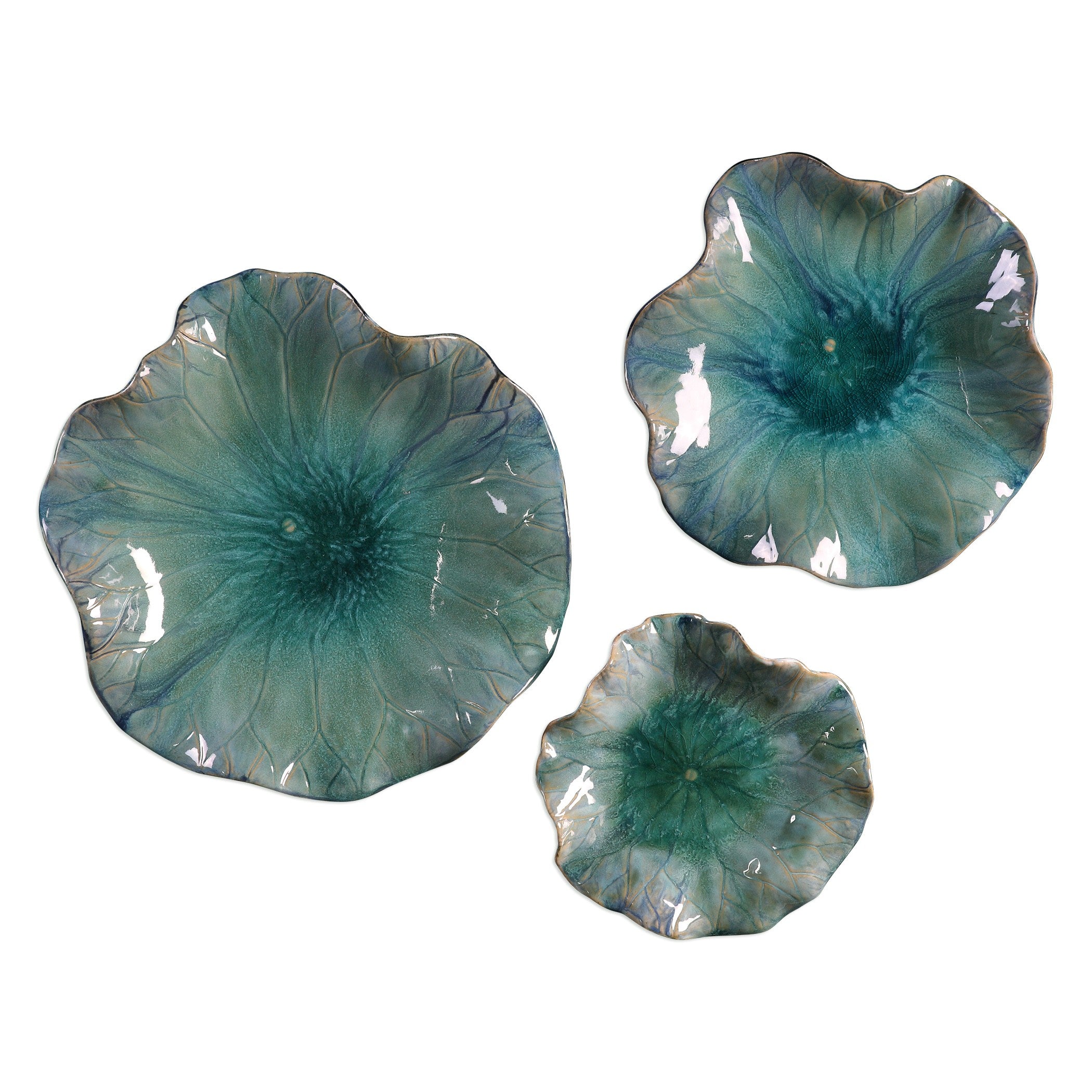 Abella Ceramic Wall-Mounted Bowls - Set of 3 by Uttermost
