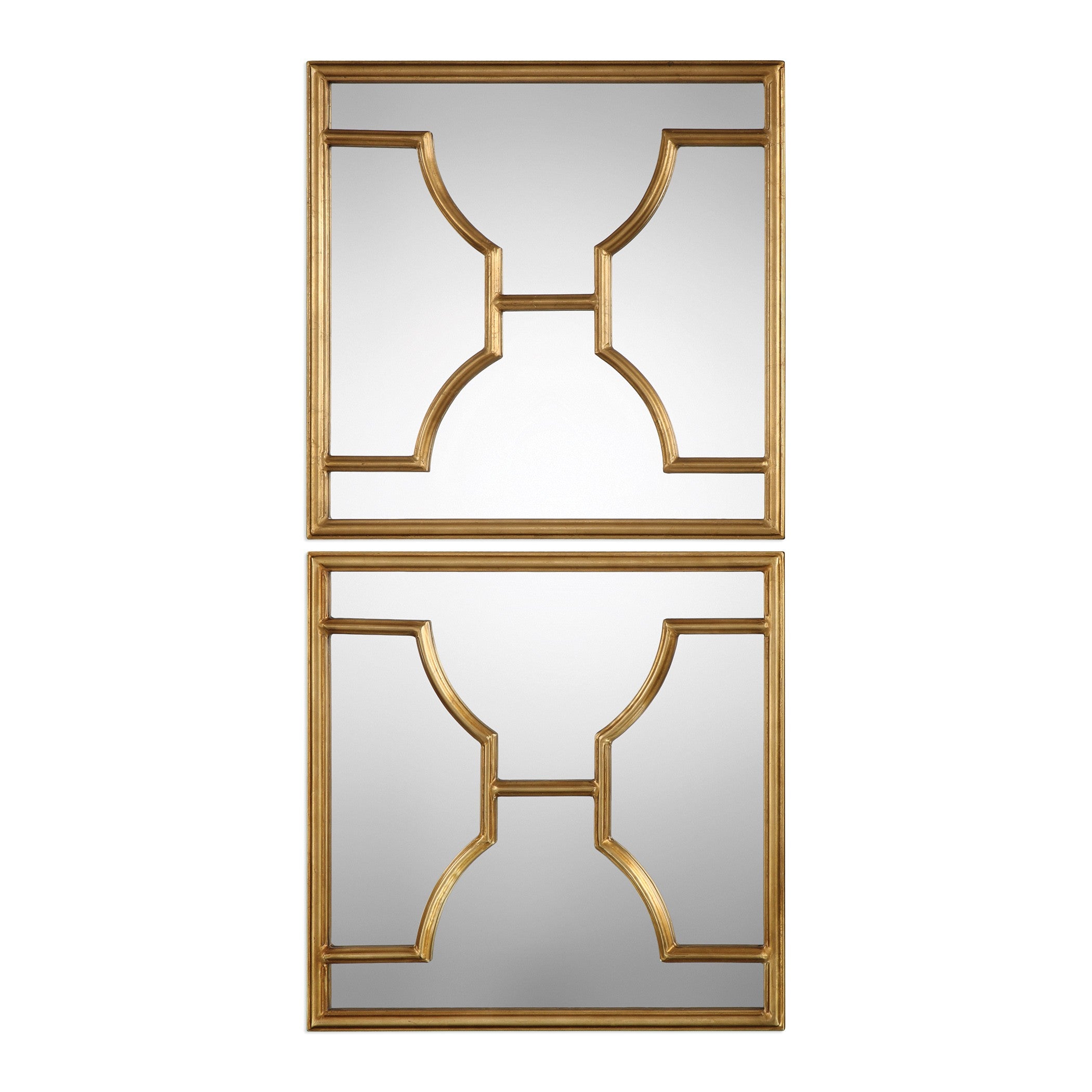 Misa Square Mirrors in Gold - Set of 2 by Uttermost