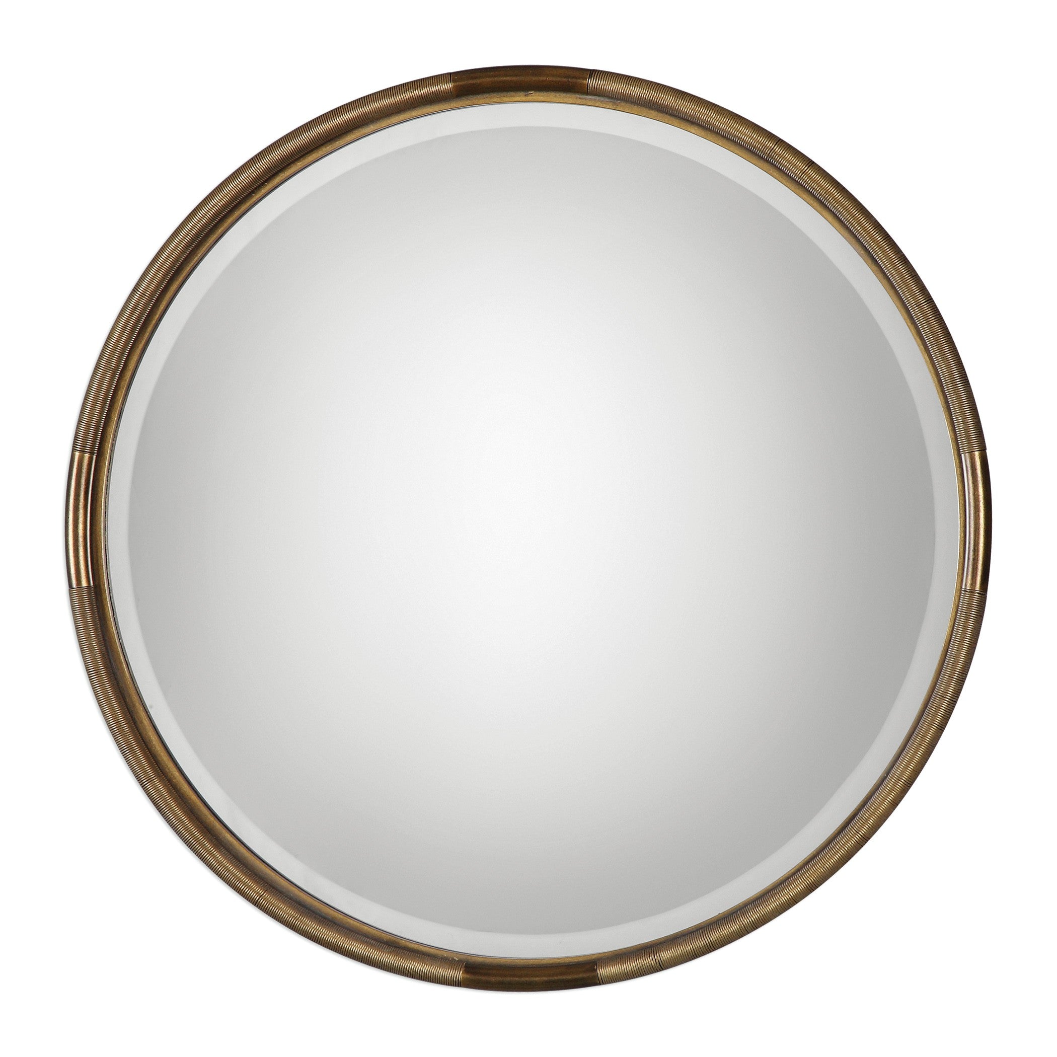 Finnick Iron Coil Round Mirror by Uttermost