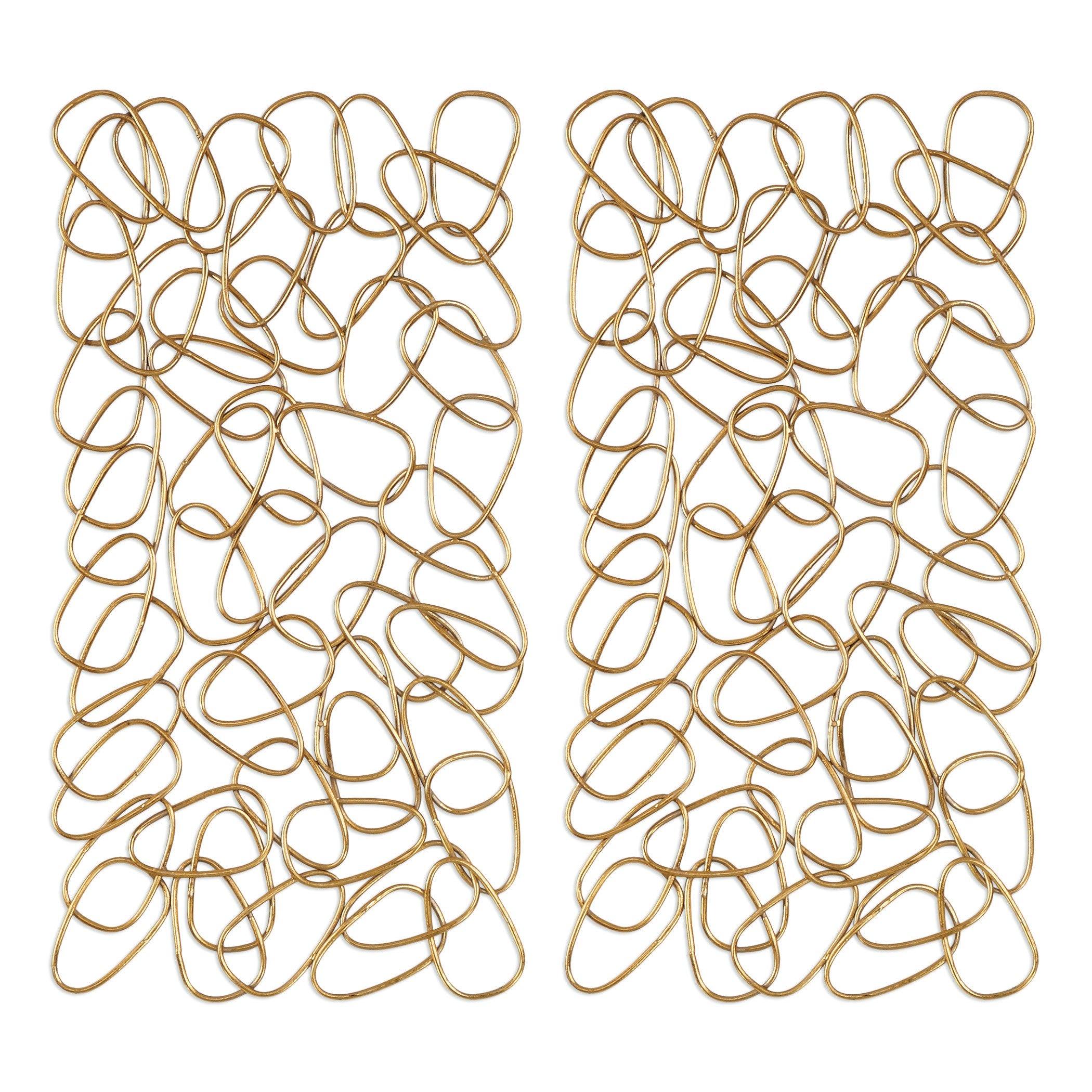 In The Loop Gold Wall Art - Set of 2 by Uttermost