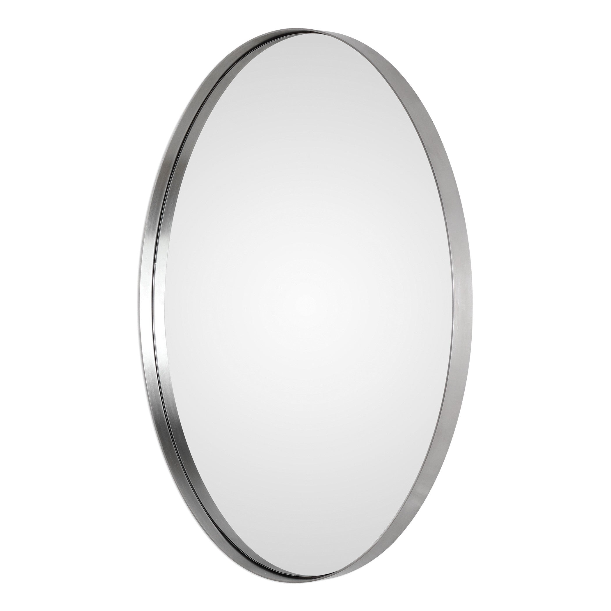 Pursley Brushed Nickel Oval Mirror by Uttermost