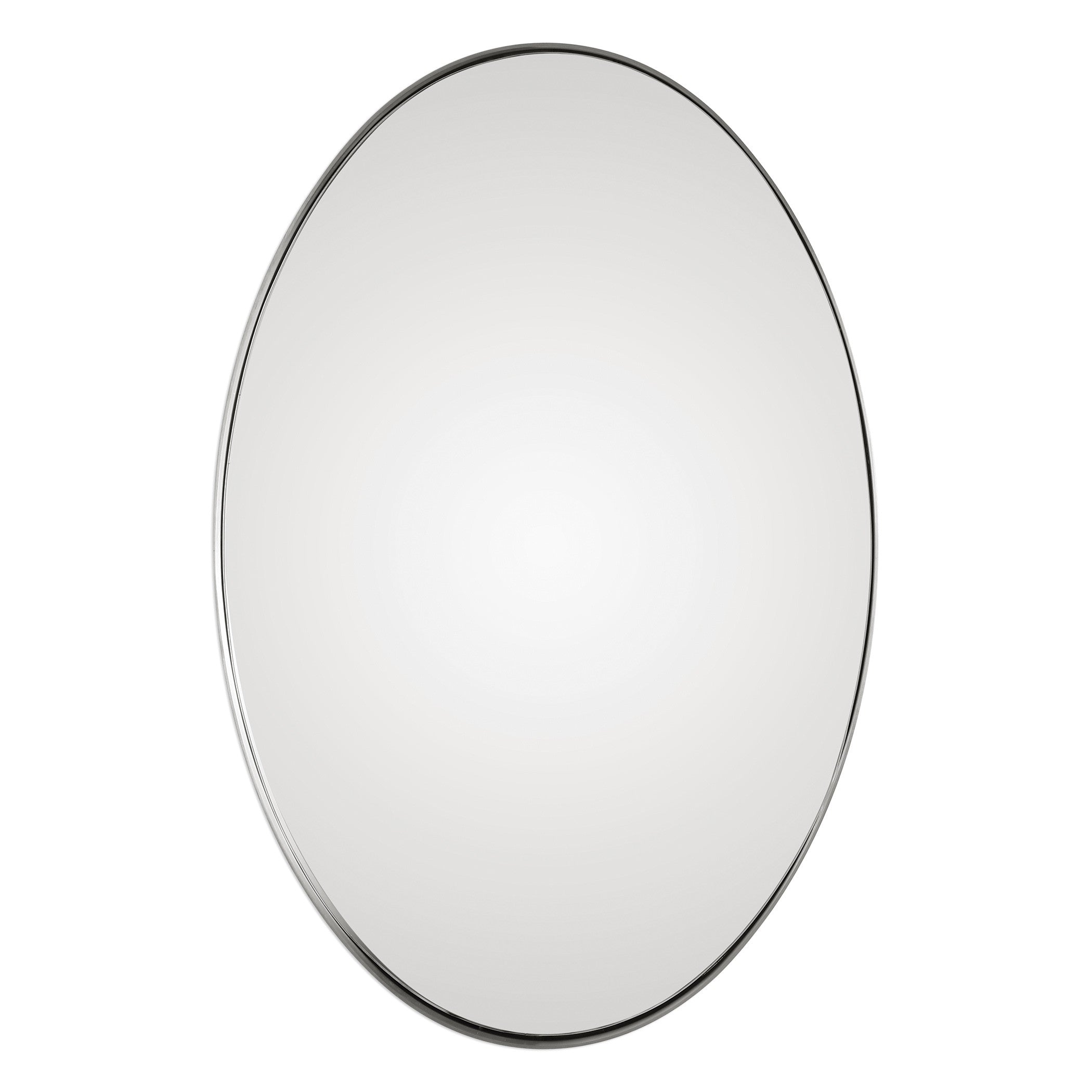 Pursley Brushed Nickel Oval Mirror by Uttermost