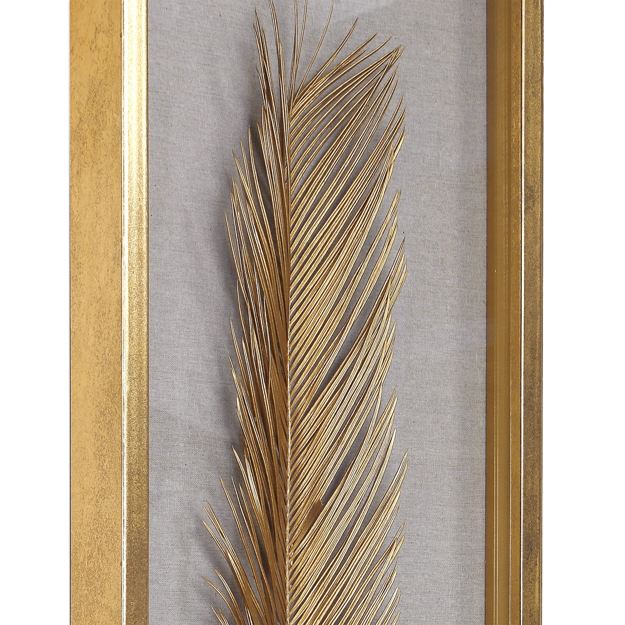 Palma Gold Leaf Shadow Box - Set of 3 by Uttermost