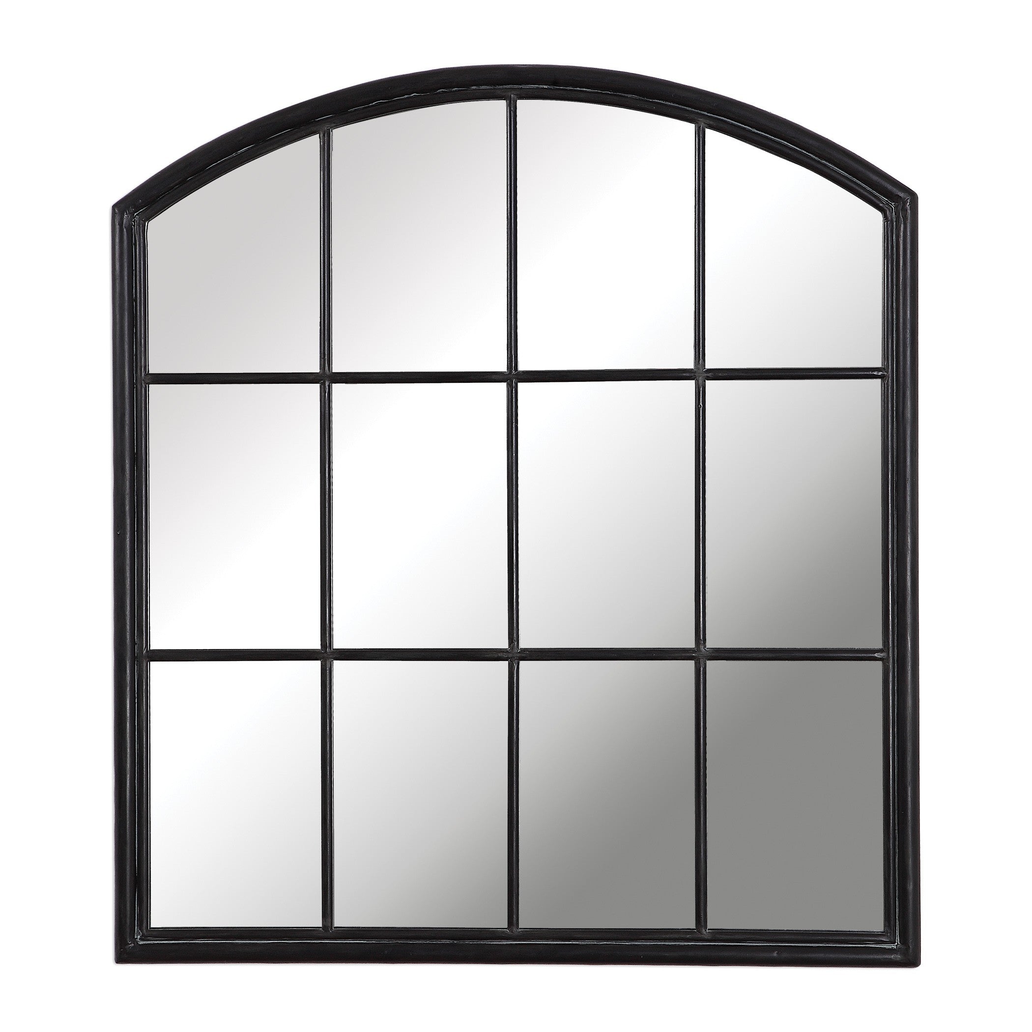 Lyda Aged Black Arch Mirror by Uttermost