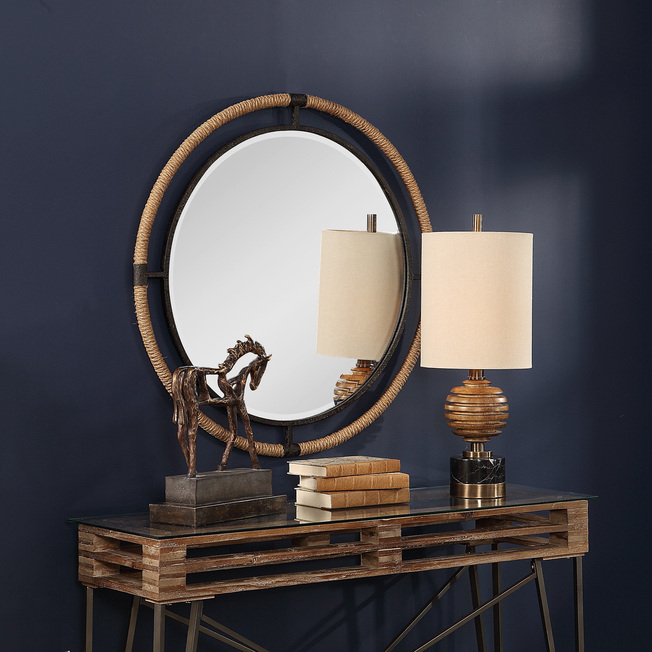 Melville Coastal Round Mirror by Uttermost