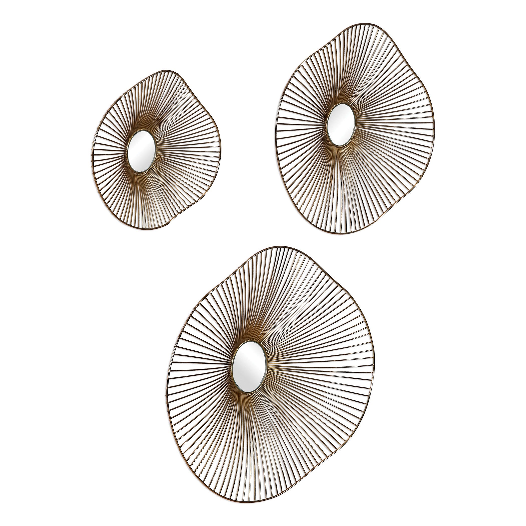 Avarie Gold Metal Wall Art - Set of 3 by Uttermost