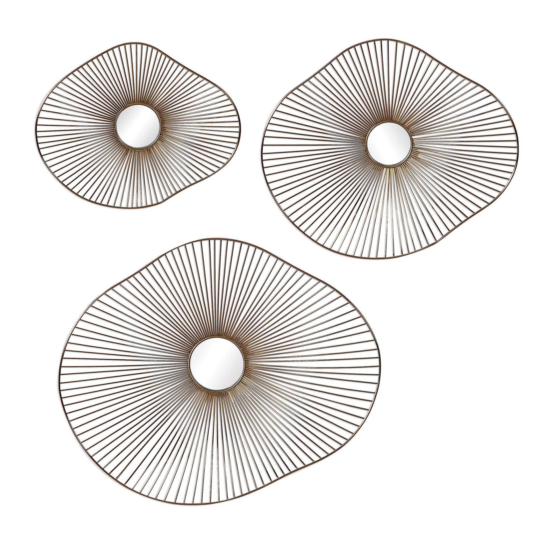 Avarie Gold Metal Wall Art - Set of 3 by Uttermost