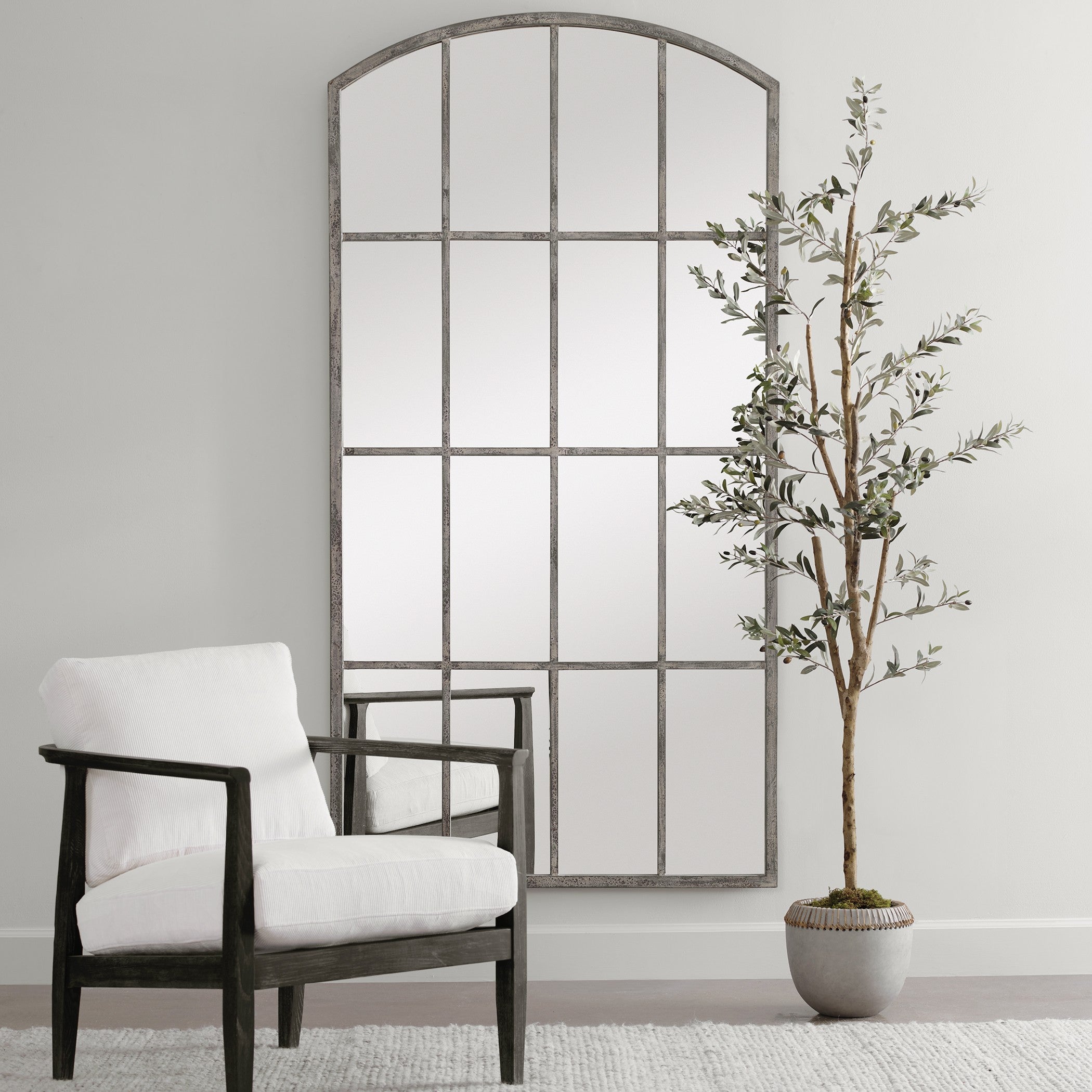 Amiel Ivory Arched Mirror by Uttermost
