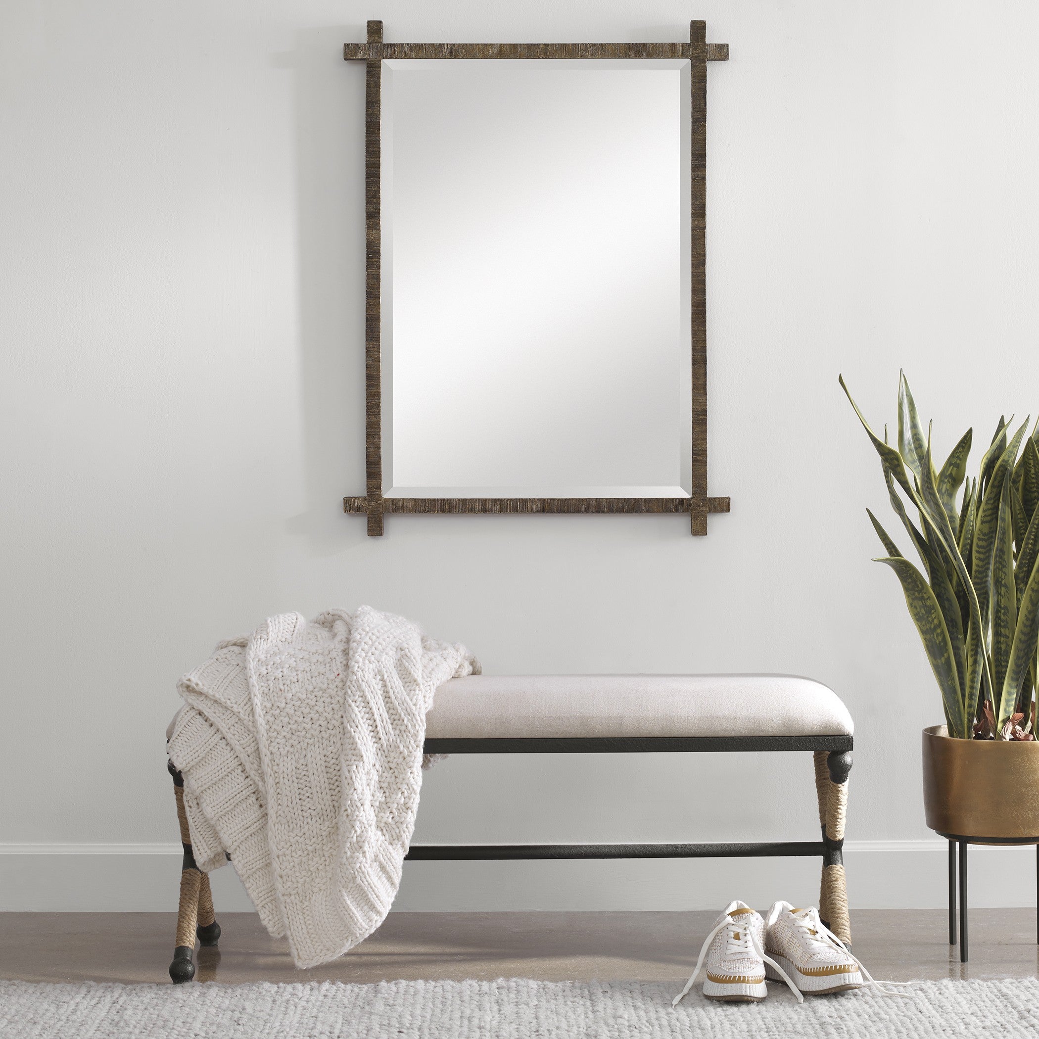 Abanu Rectangular Vanity Mirror in Gold by Uttermost