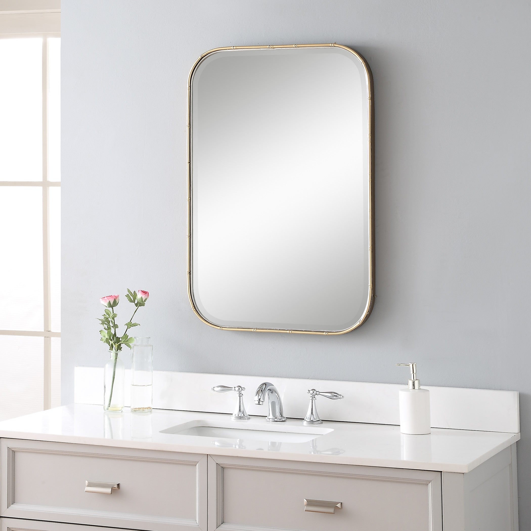 Malay Rectangular Mirror in Antique Gold by Uttermost