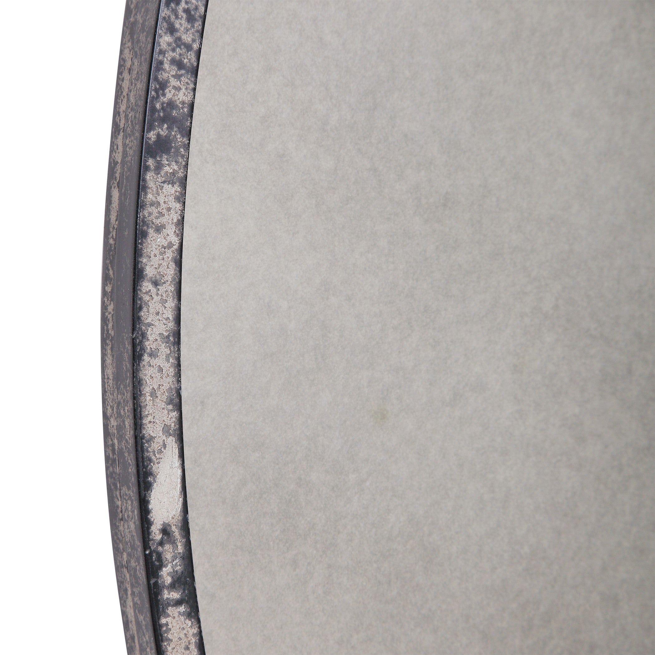 Junius Antique White Round Mirror by Uttermost