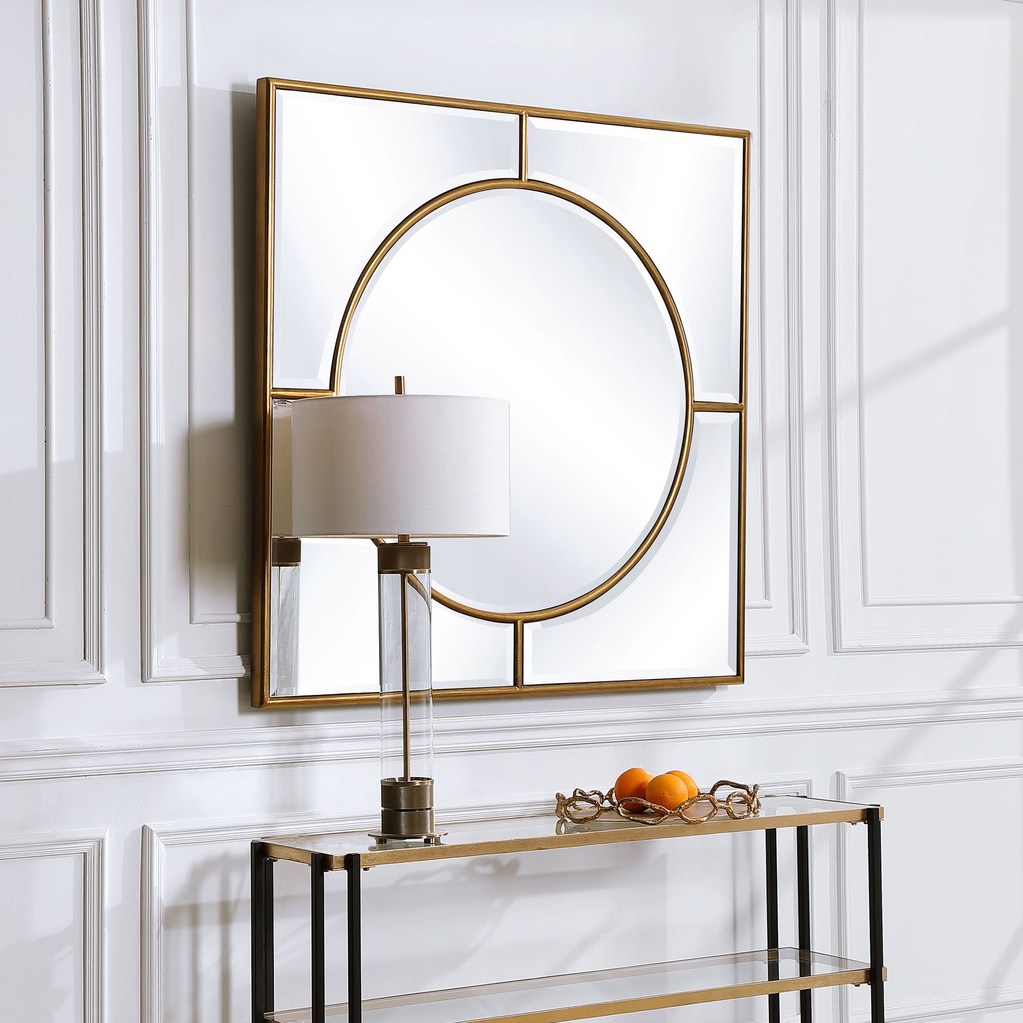 Stanford Square Mirror in Gold by Uttermost