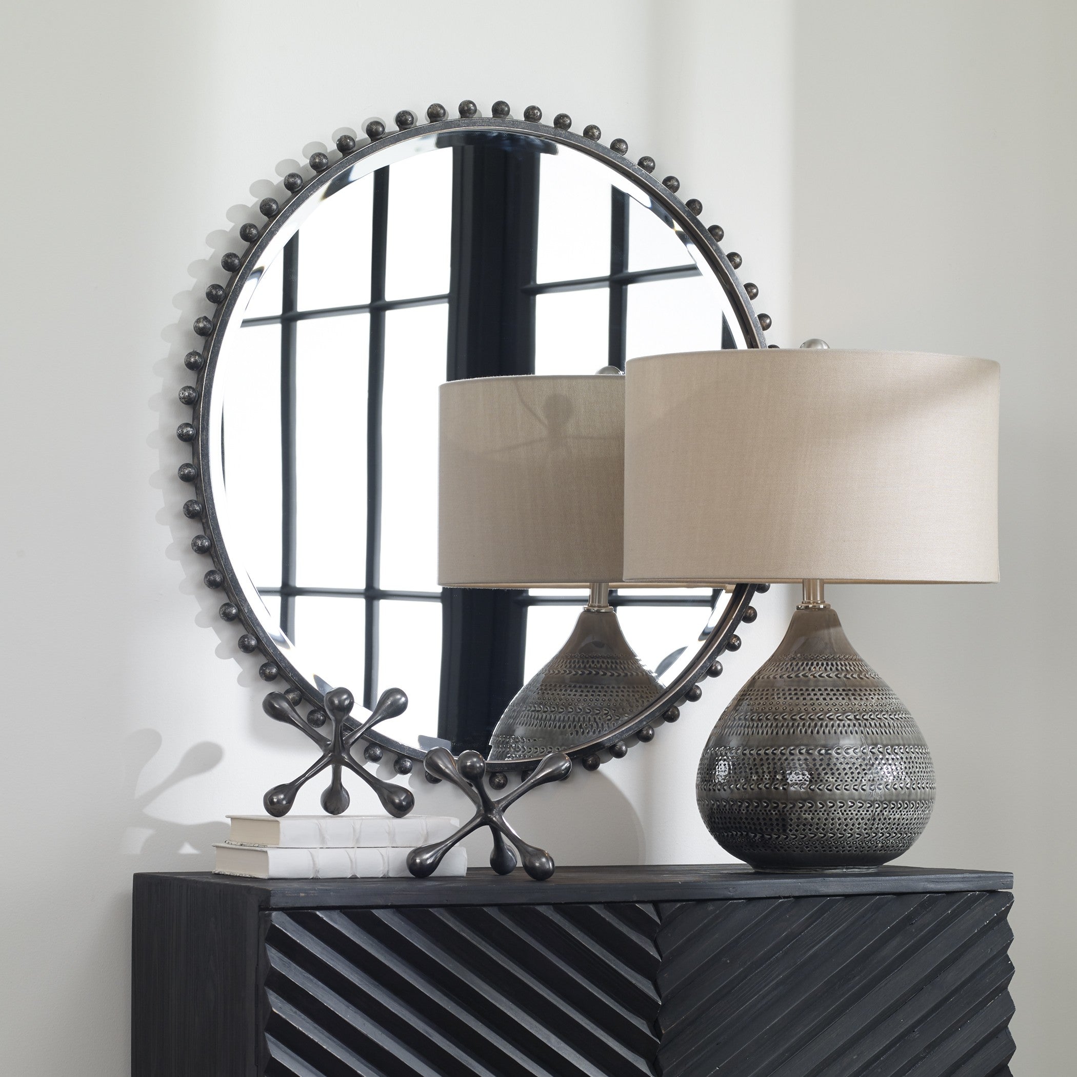 Taza Round Iron Mirror by Uttermost