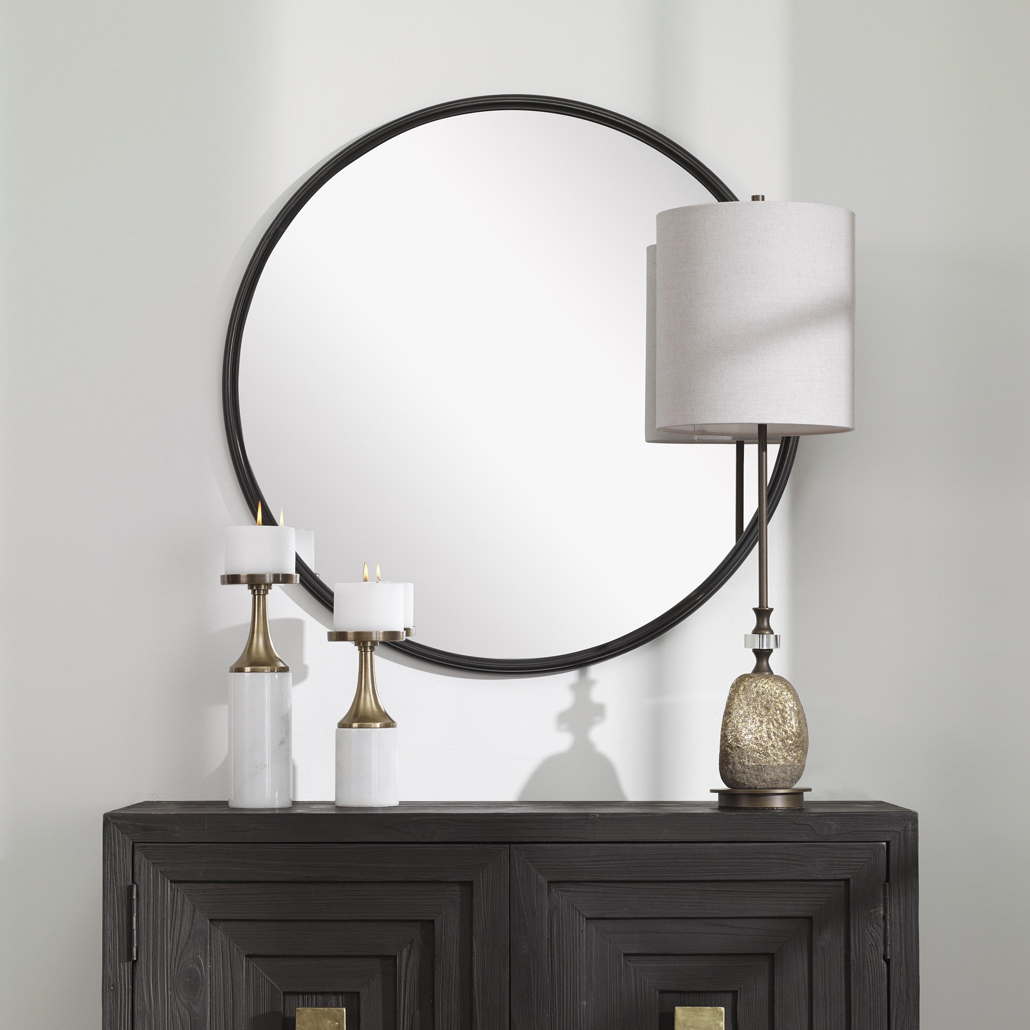 Belham Round Iron Mirror by Uttermost