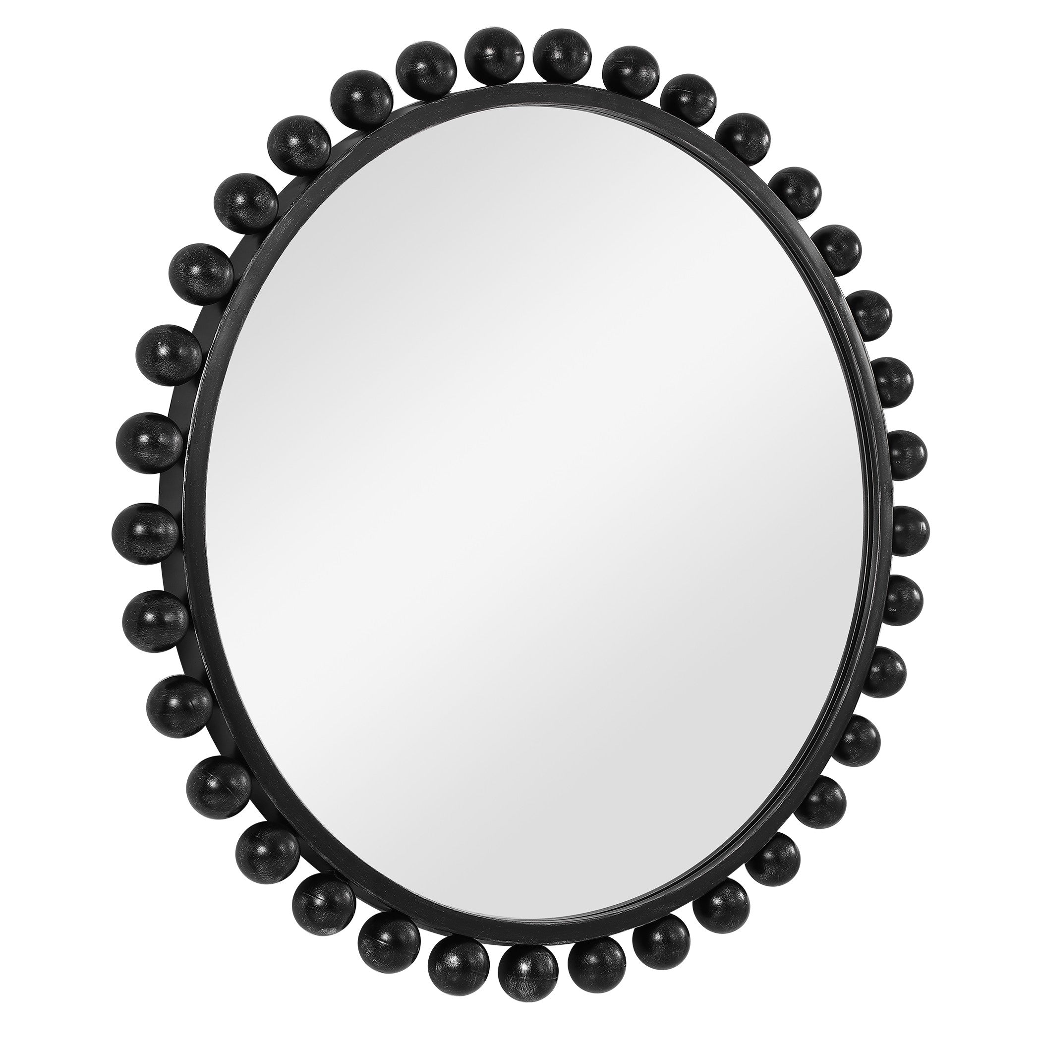Cyra Black Round Mirror by Uttermost