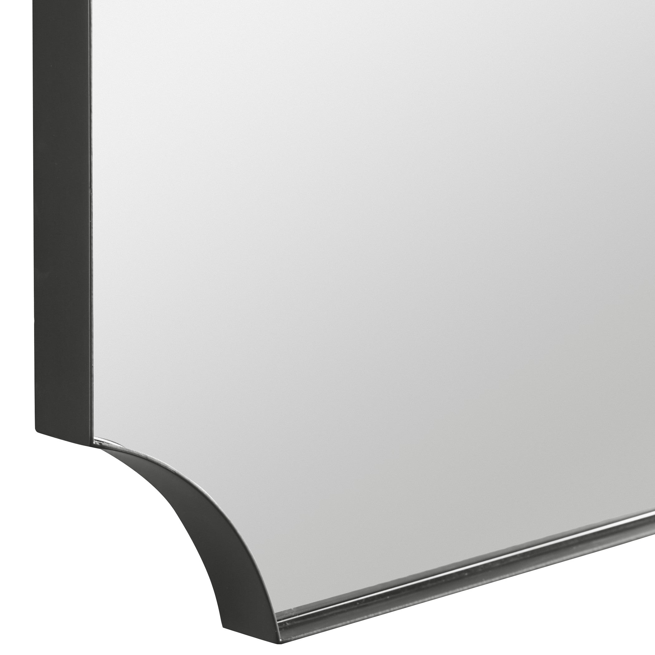 Lennox Black Scalloped Corner Mirror by Uttermost