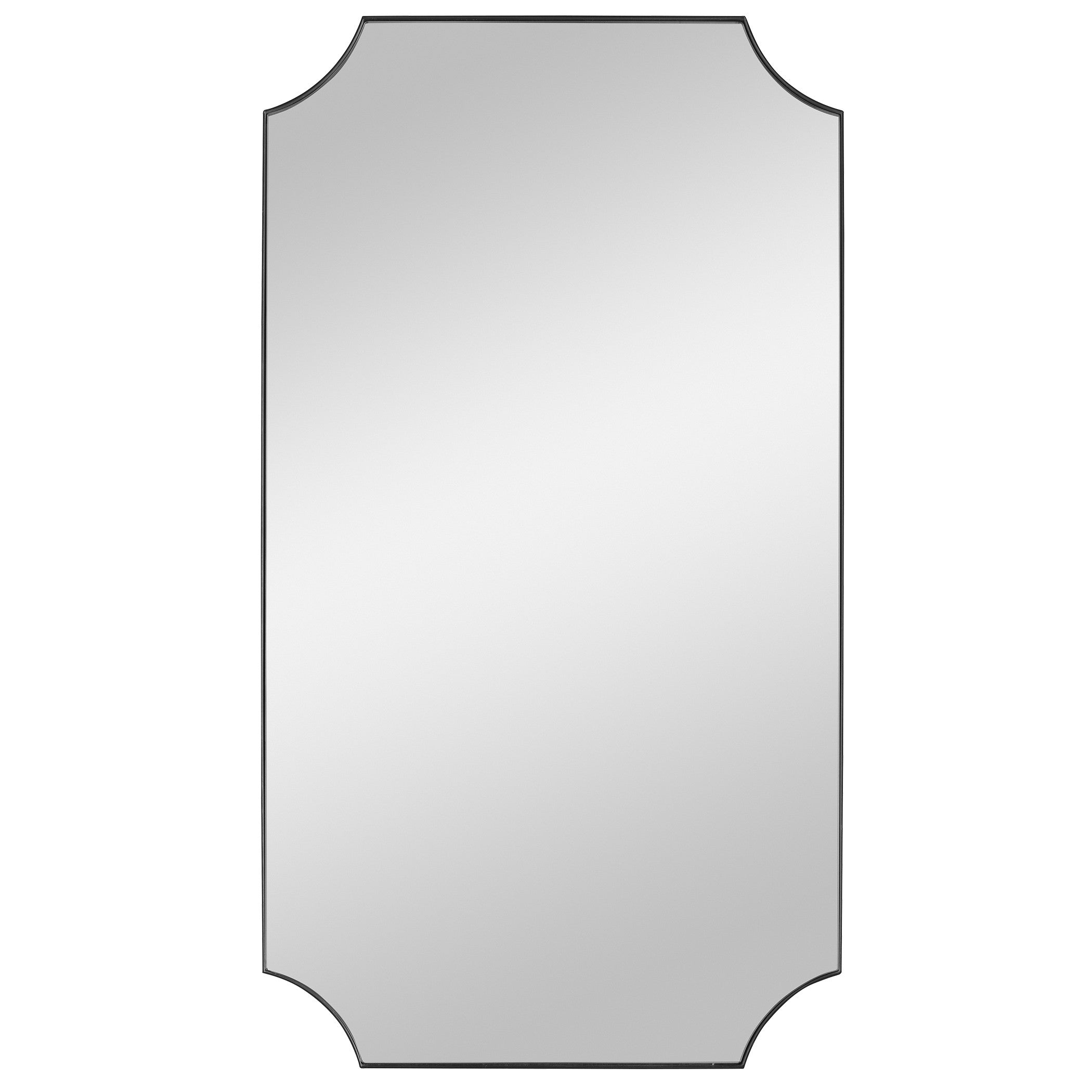 Lennox Black Scalloped Corner Mirror by Uttermost