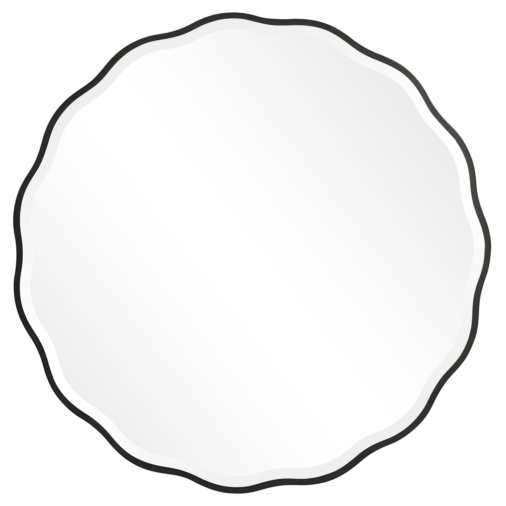 Aneta Black Round Mirror by Uttermost