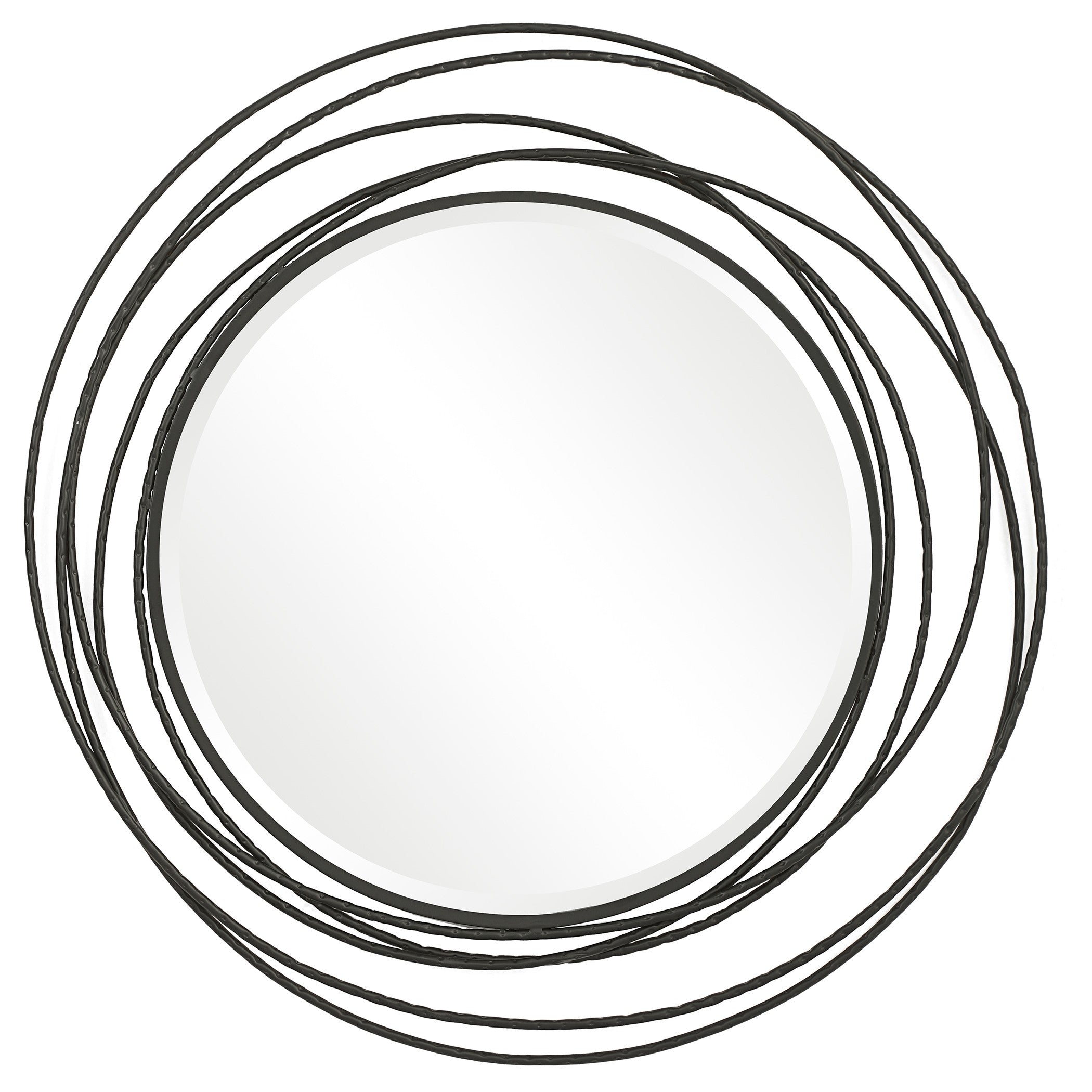 Whirlwind Black Round Mirror by Uttermost