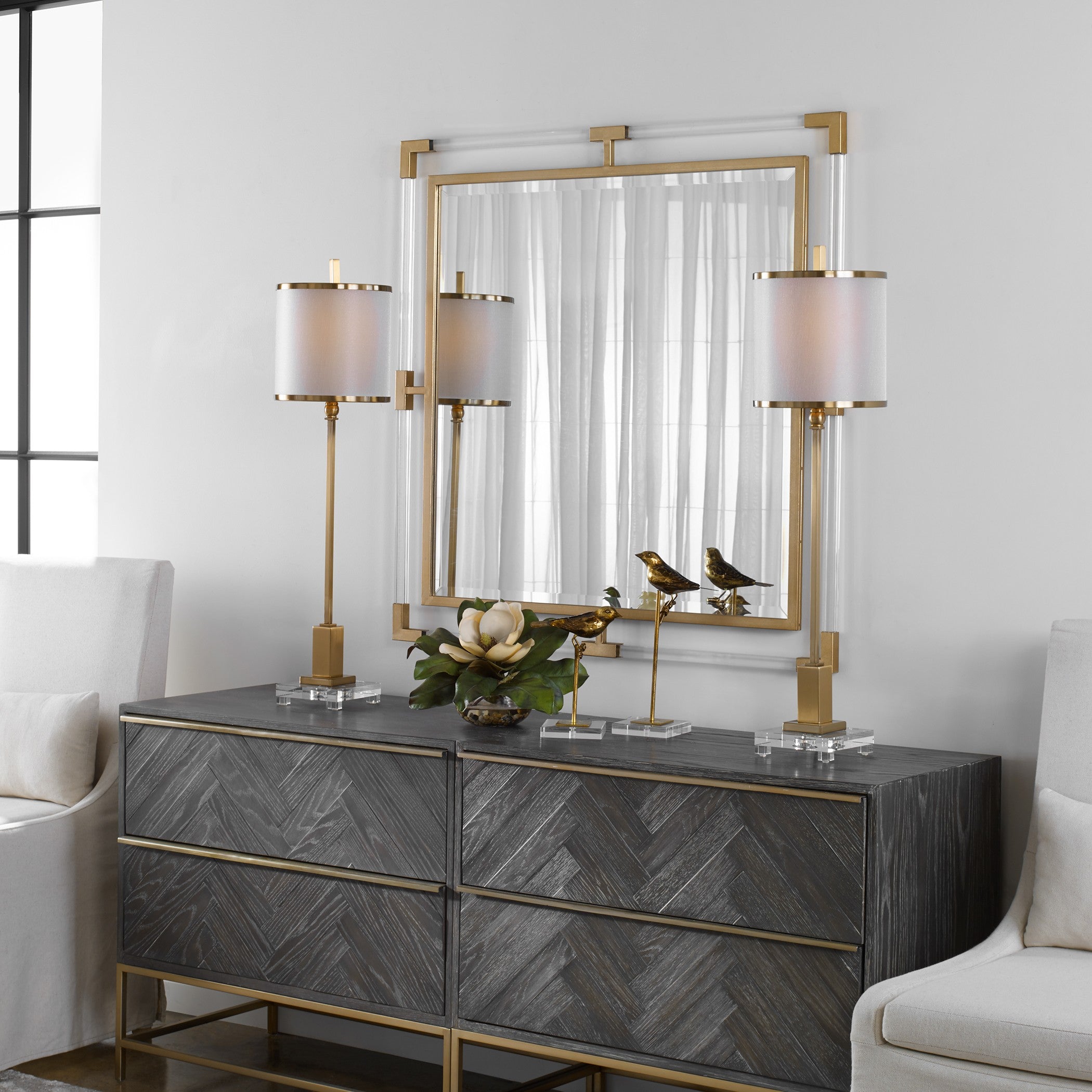 Balkan Square Mirror in Gold by Uttermost