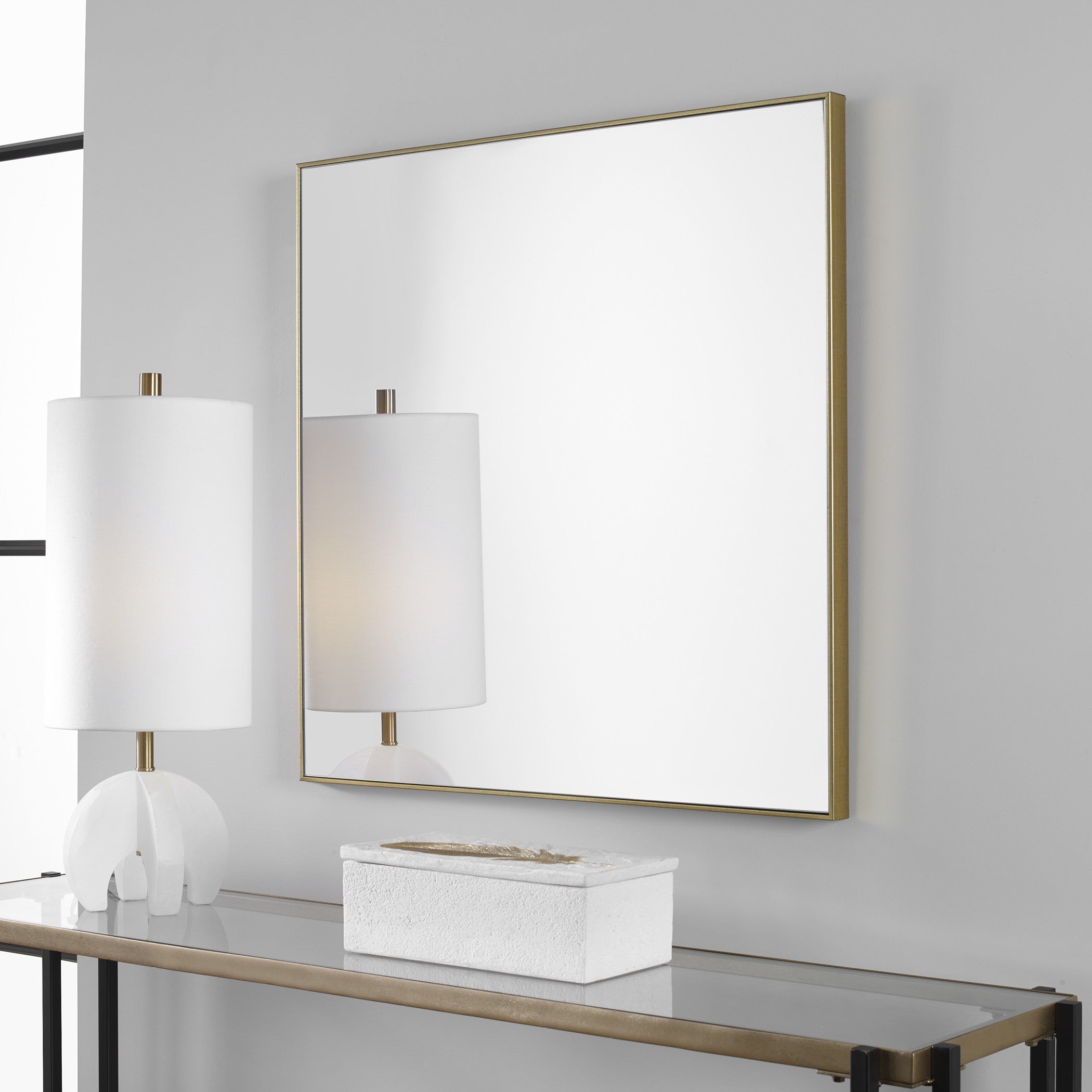 Alexo Square Mirror in Gold by Uttermost