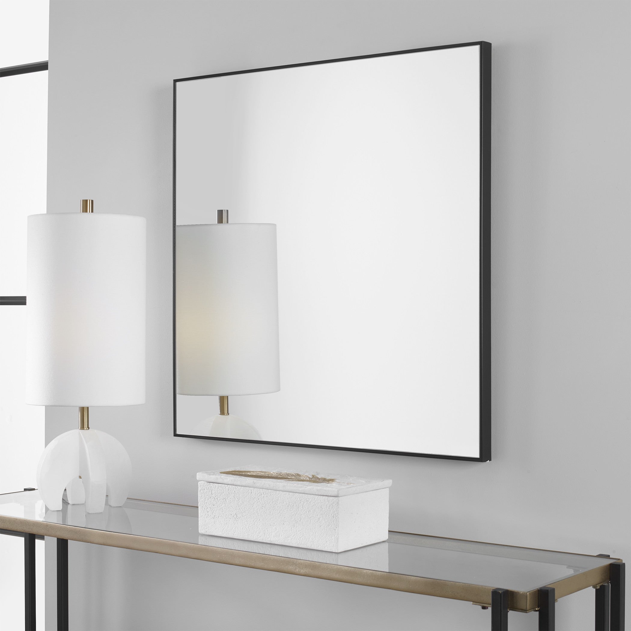 Alexo Square Mirror in Black by Uttermost
