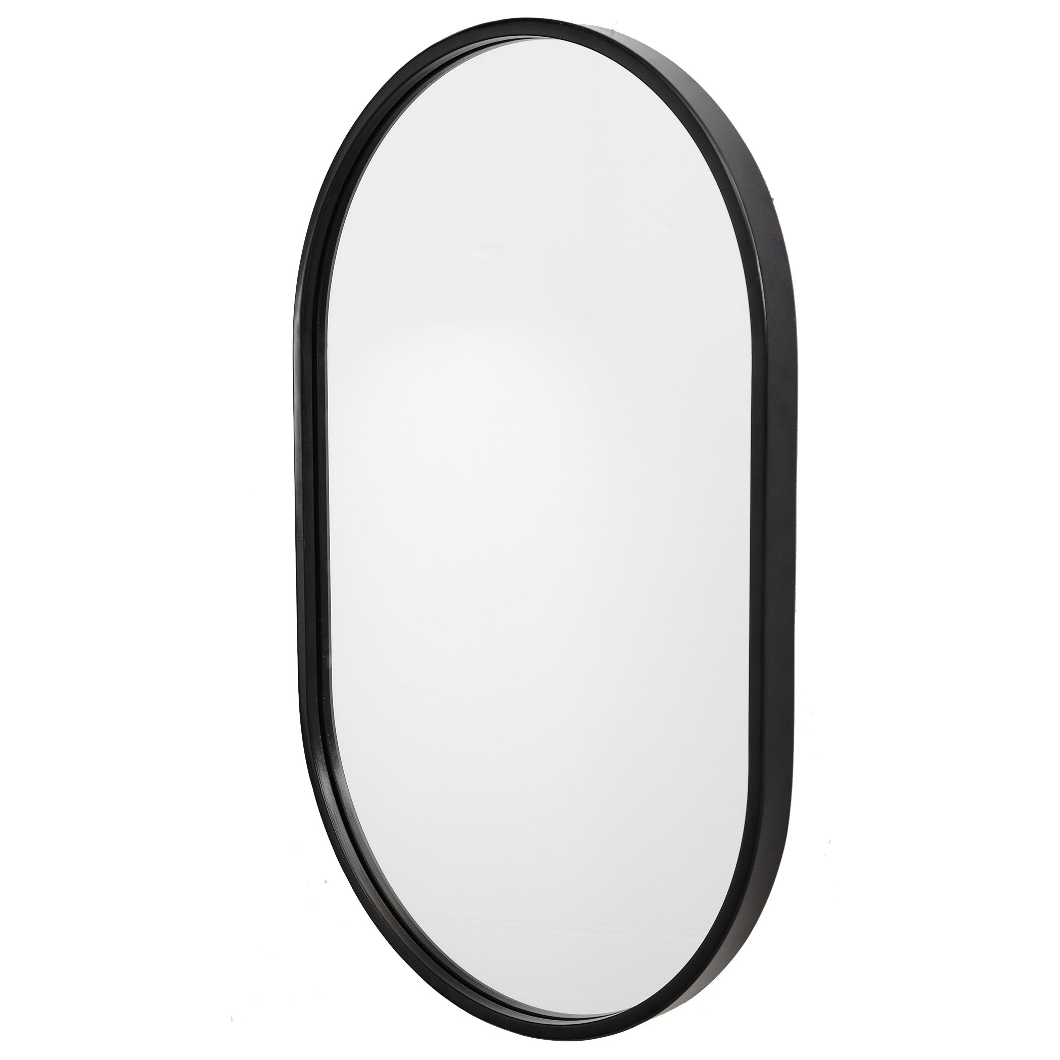 Varina Minimalist Black Oval Mirror by Uttermost