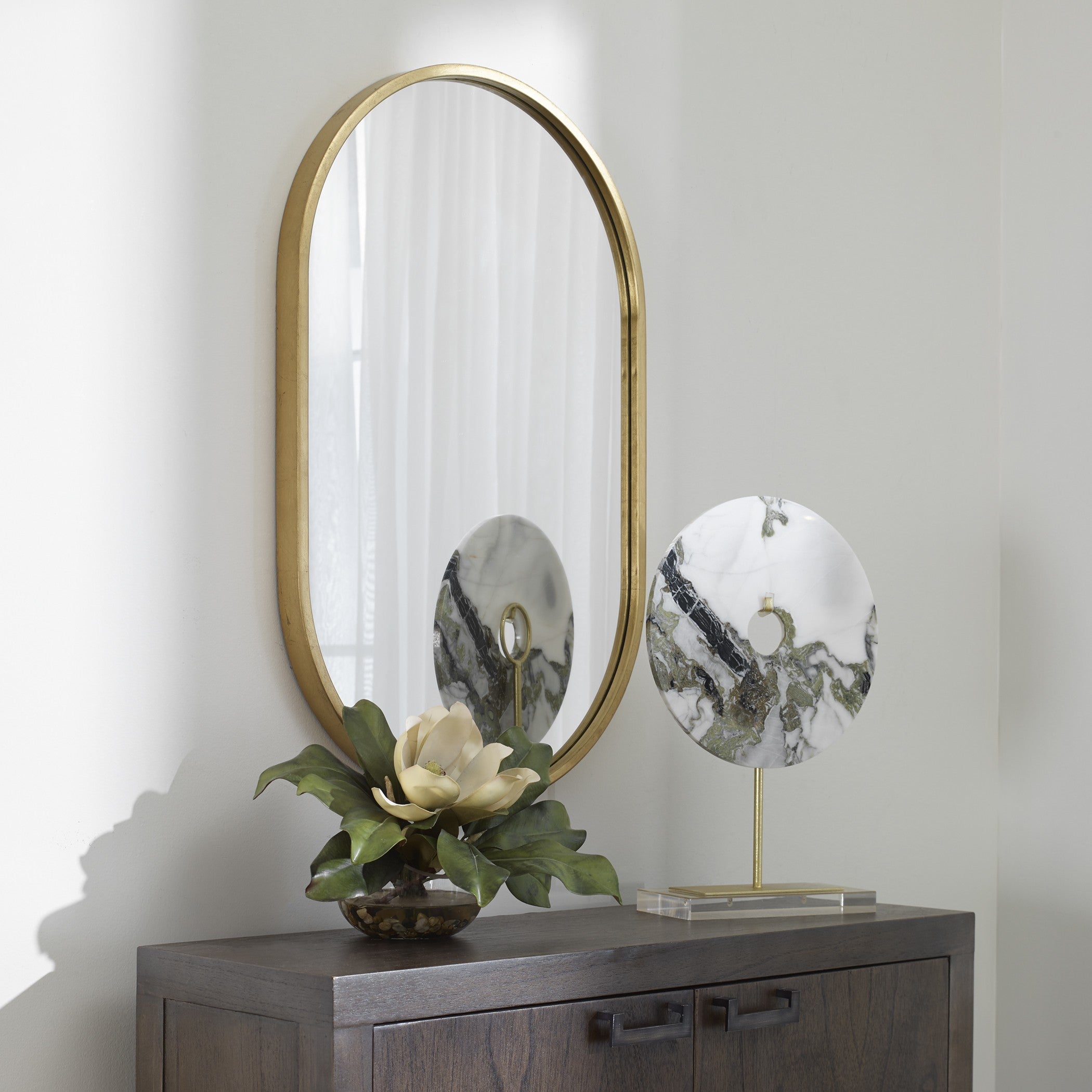 Varina Minimalist Gold Oval Mirror by Uttermost