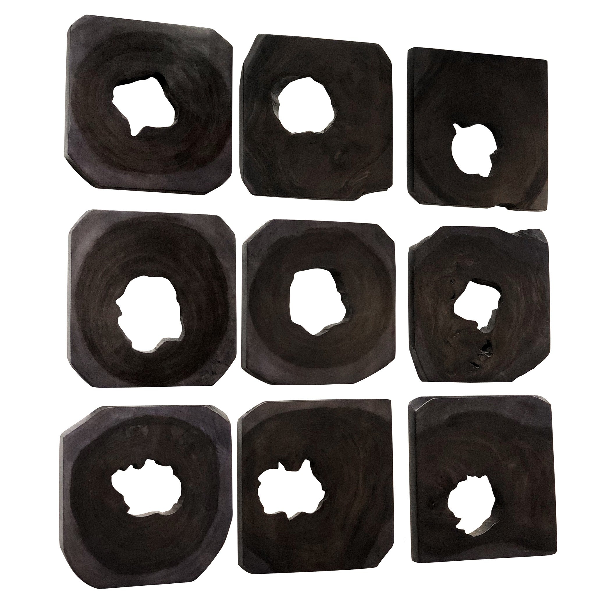 Bahati Ebony Wood Wall Art - Set of 9 by Uttermost