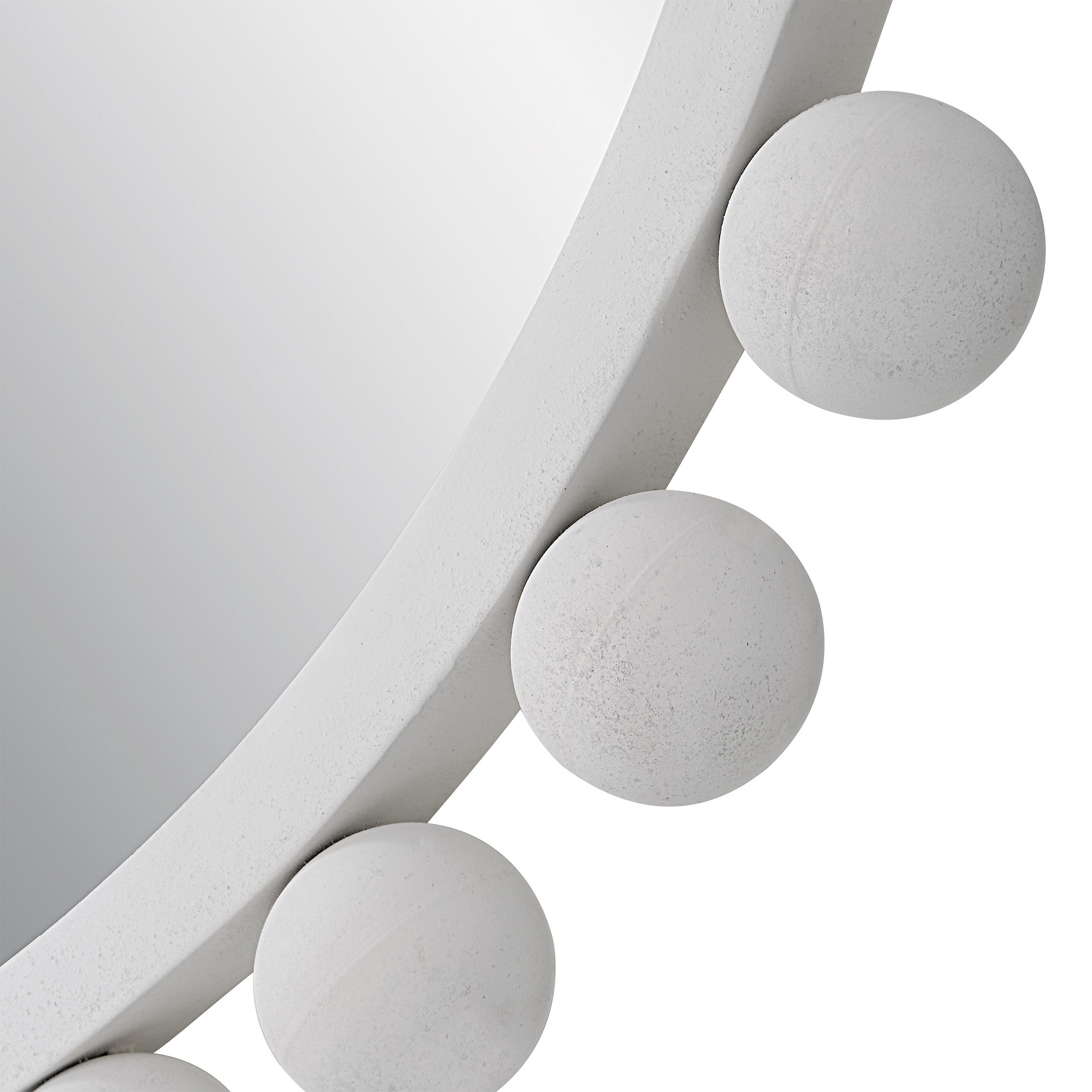 Cyra White Round Mirror by Uttermost
