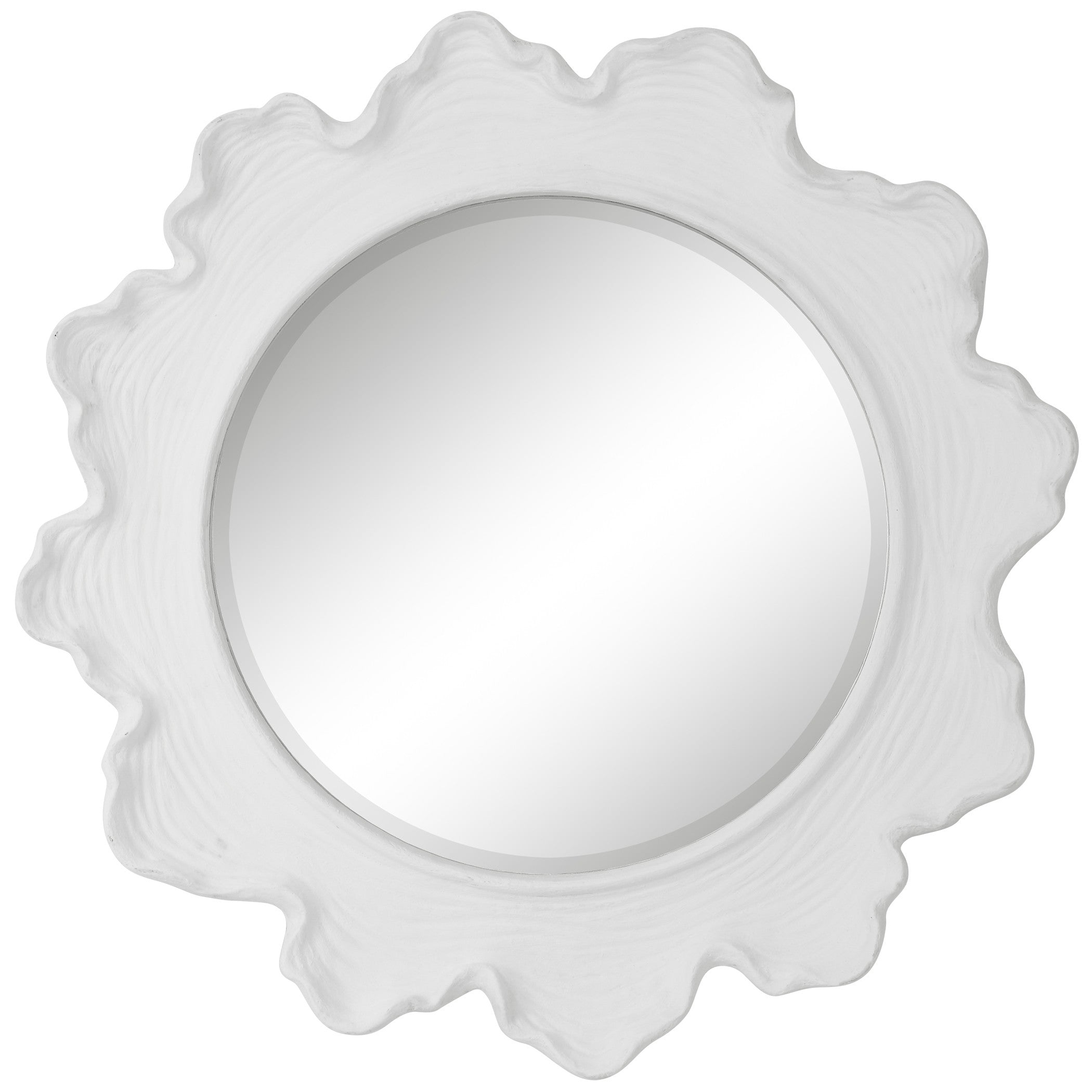 Sea Coral White Round Mirror by Uttermost