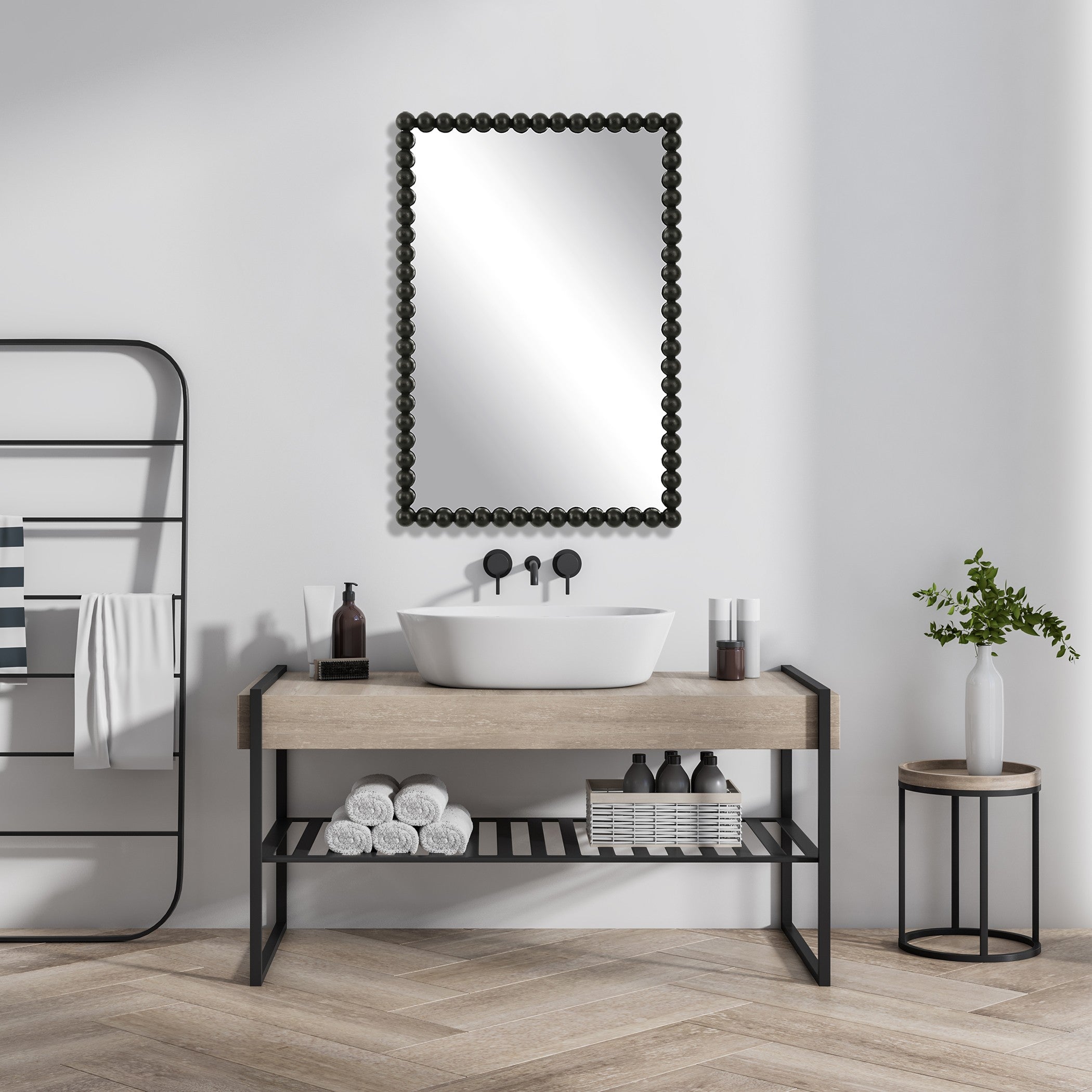 Serna Black Vanity Mirror by Uttermost