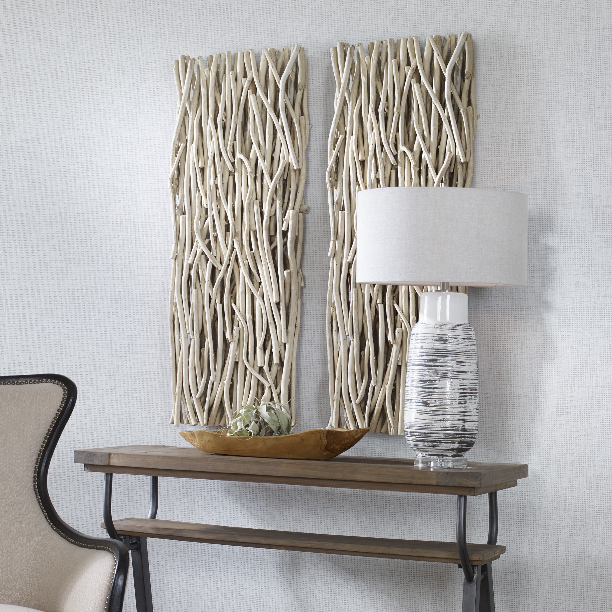 Gathered Teak Bleached Wood Wall Decor by Uttermost