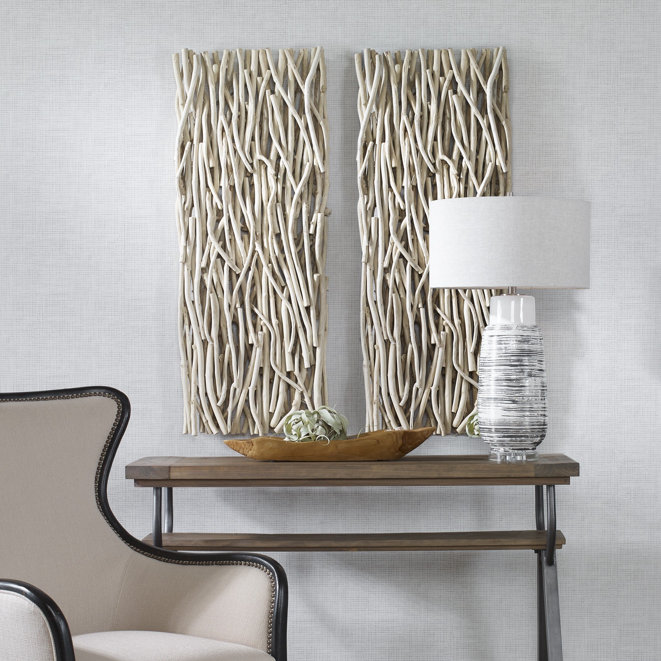 Gathered Teak Bleached Wood Wall Decor by Uttermost