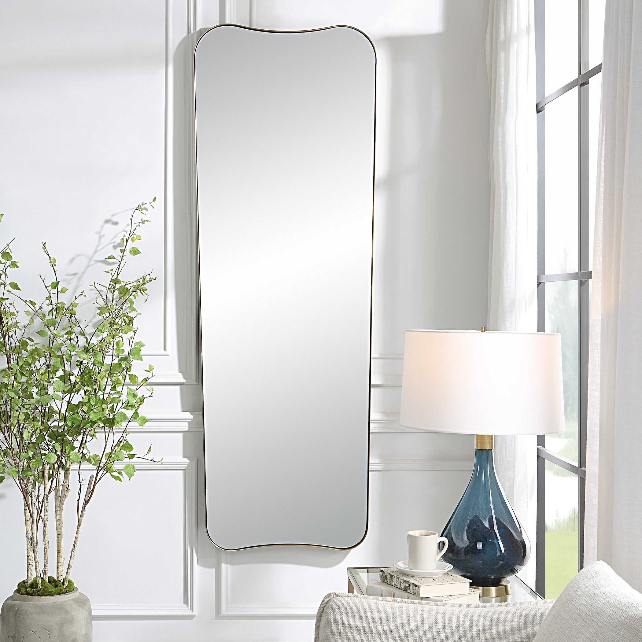 Belvoir Large Antique Brass Mirror by Uttermost