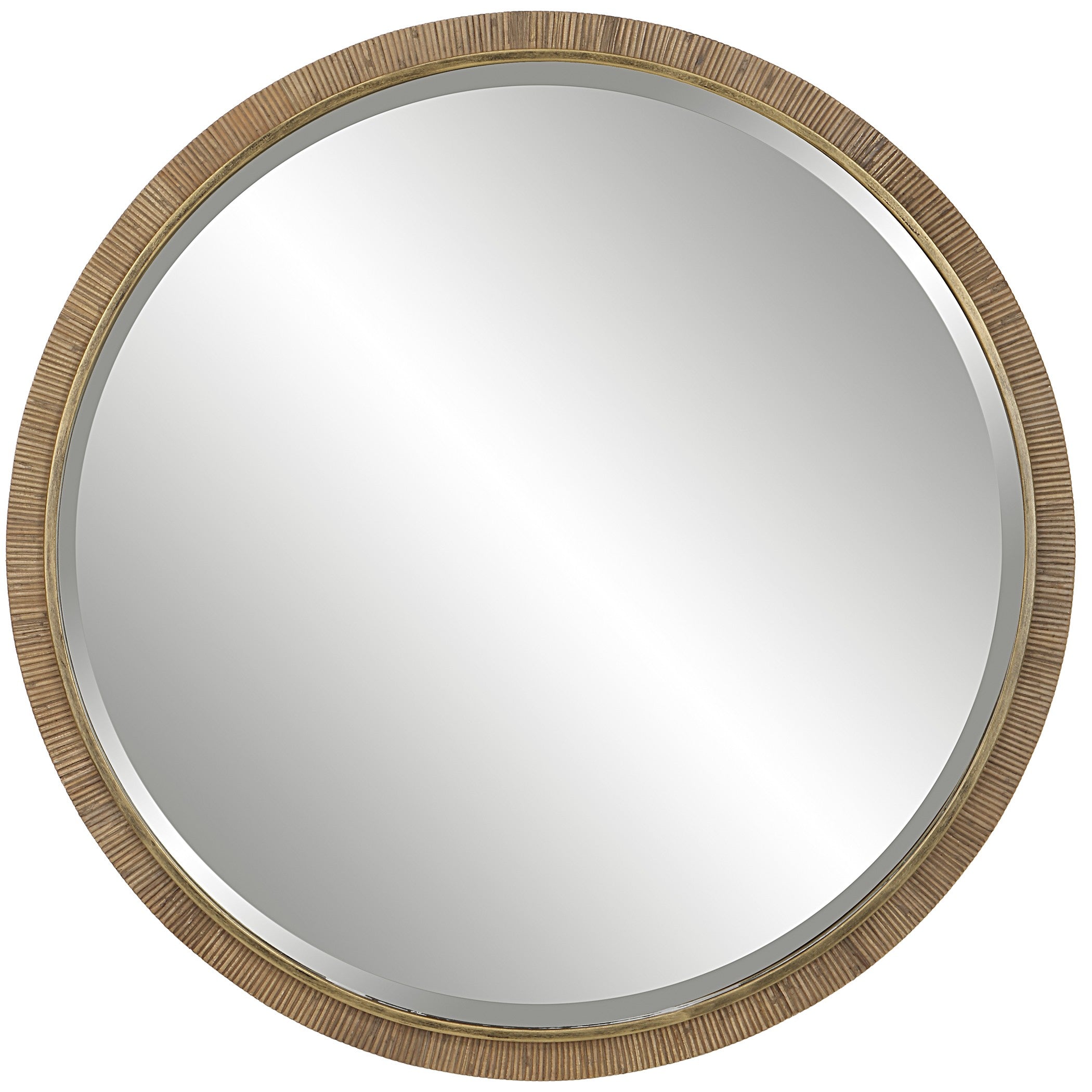 Paradise Round Rattan Mirror by Uttermost