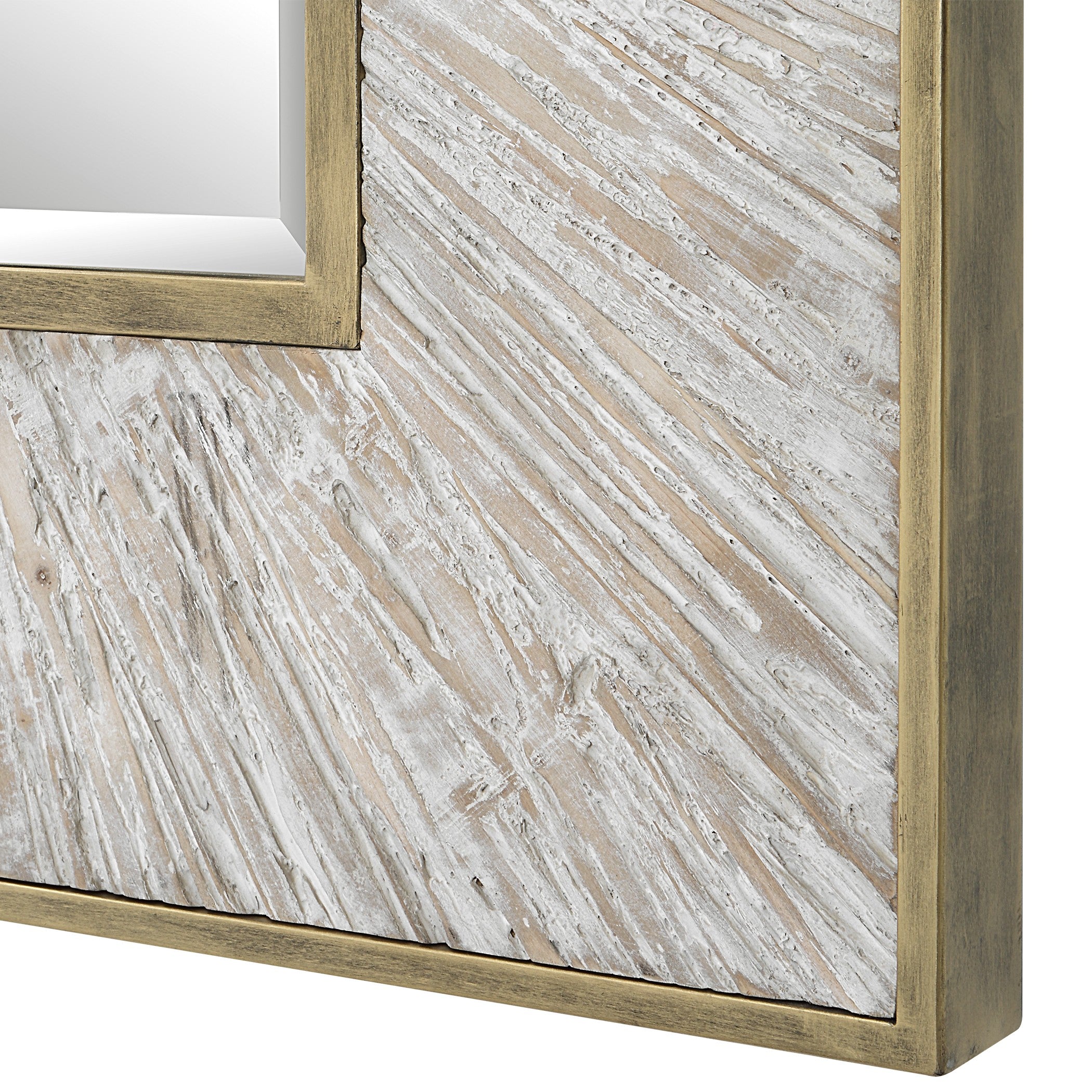 Wharton Whitewashed Square Mirror by Uttermost