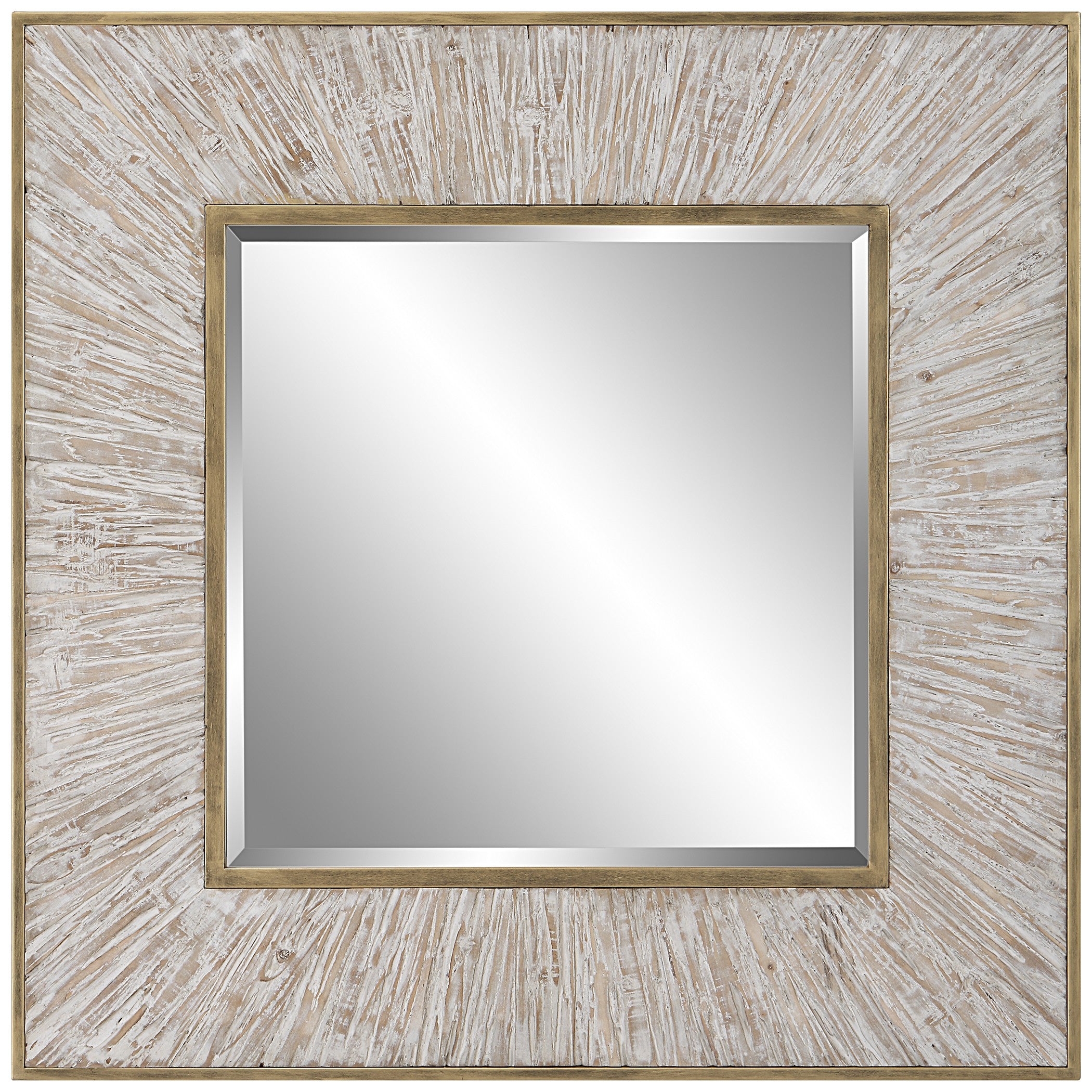 Wharton Whitewashed Square Mirror by Uttermost
