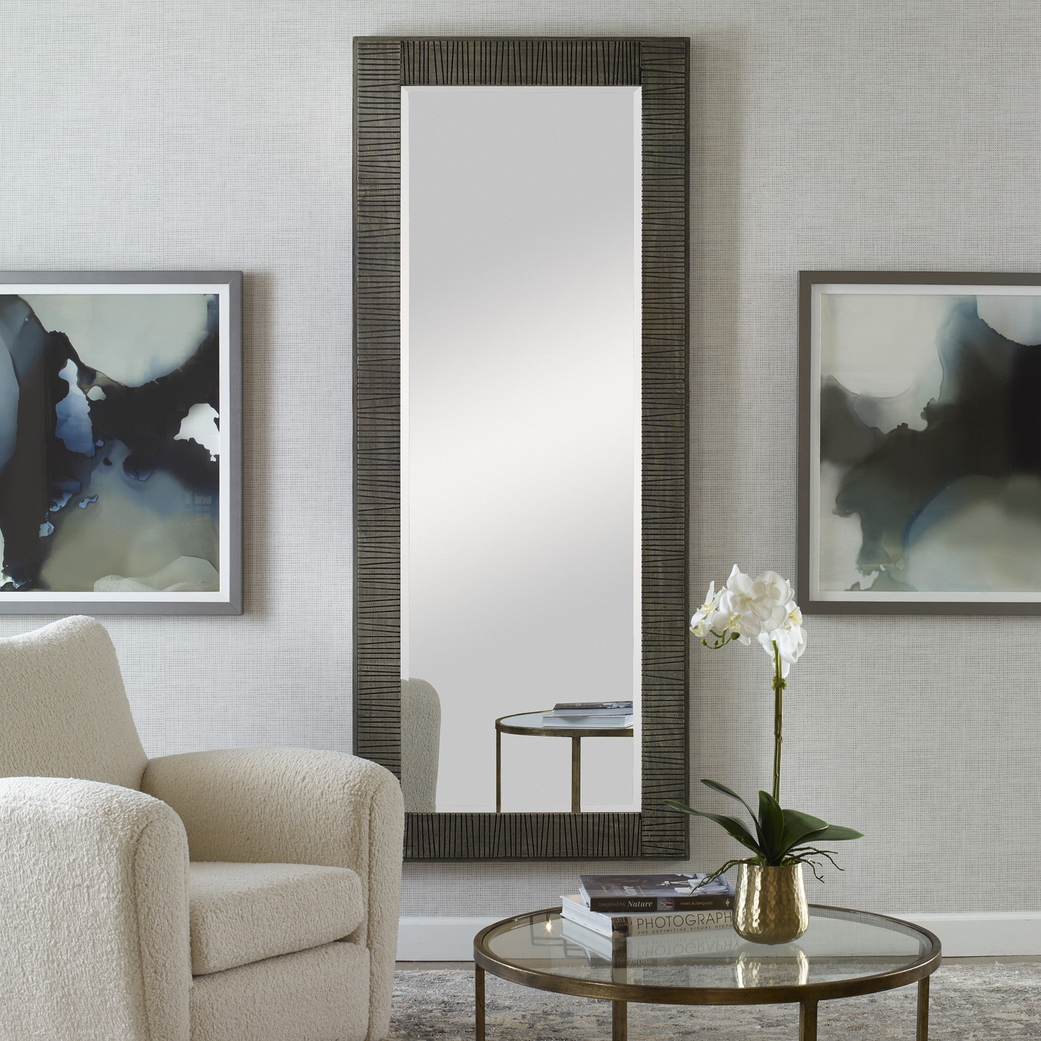 Figaro Oversized Wooden Mirror by Uttermost