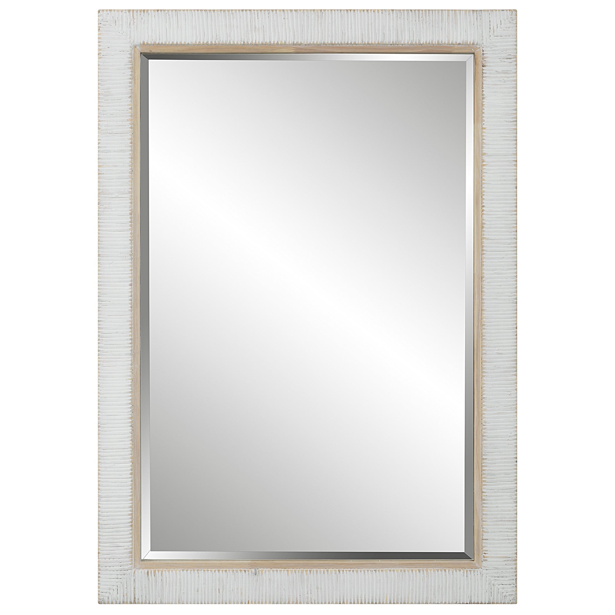 Cape Whitewashed Rattan Mirror by Uttermost