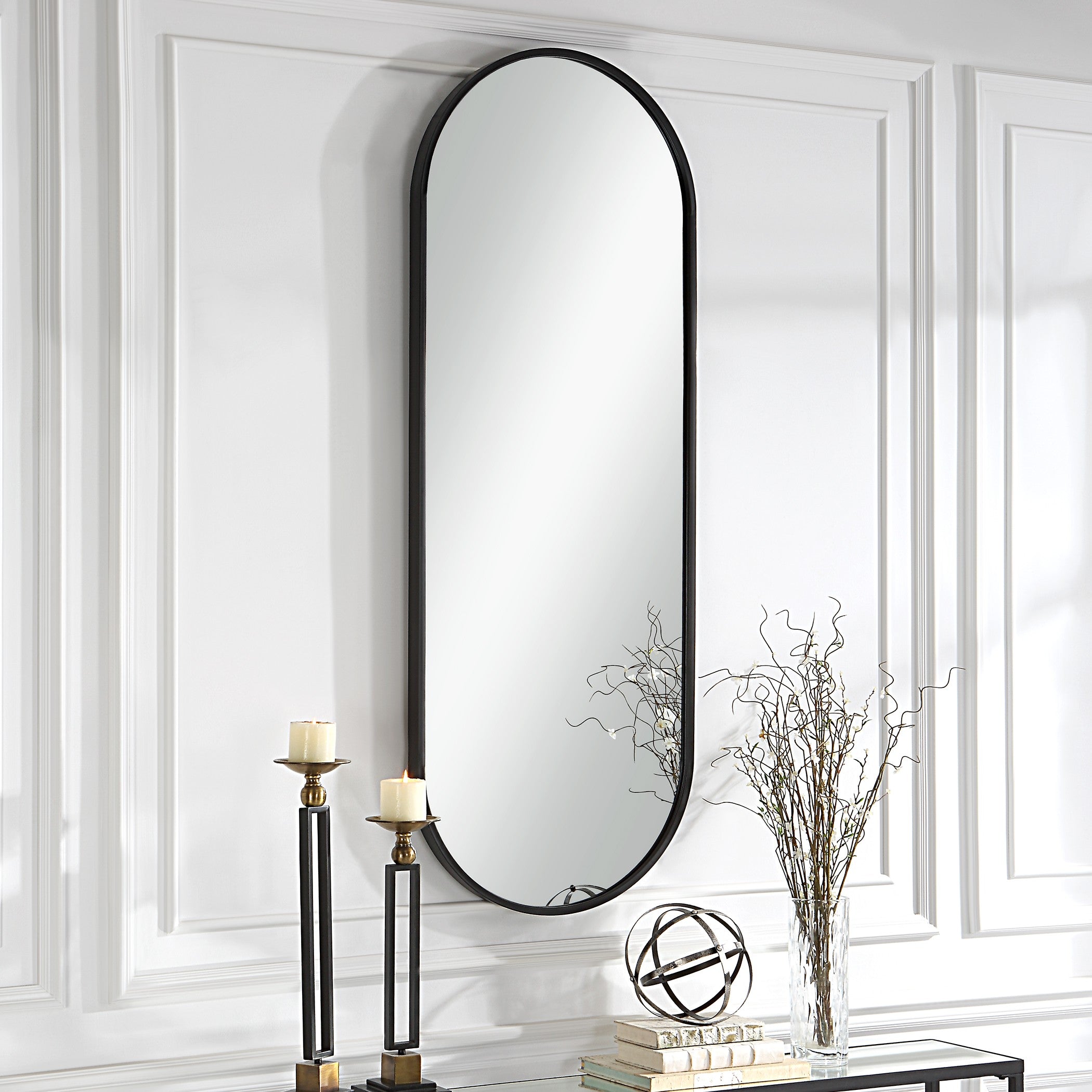 Varina Tall Black Mirror by Uttermost