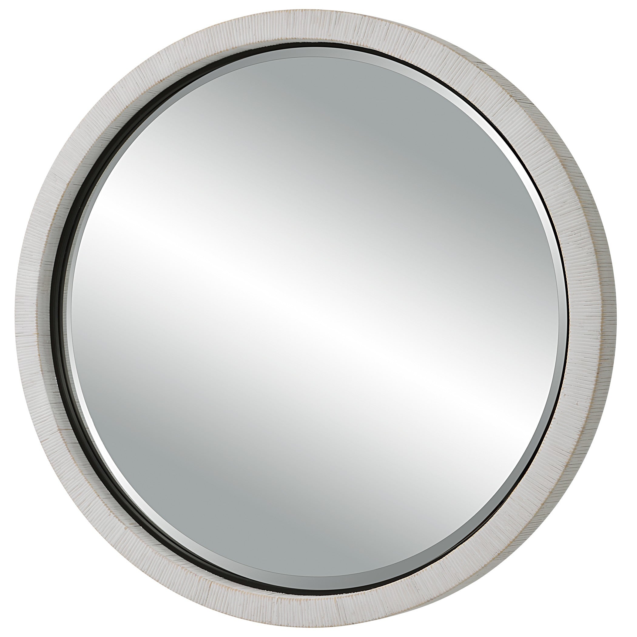 Granada Whitewash Round Mirror by Uttermost