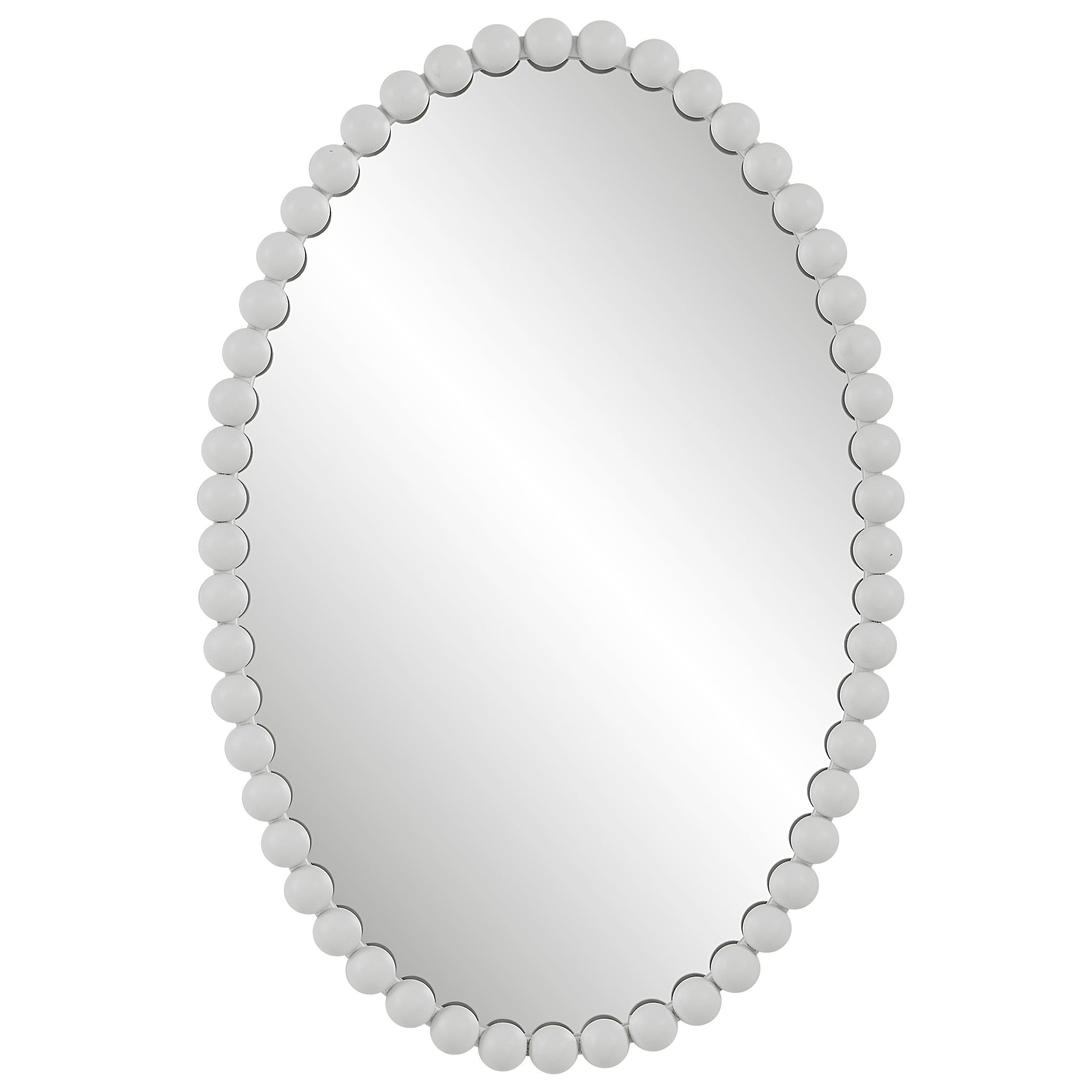 Serna White Oval Mirror by Uttermost